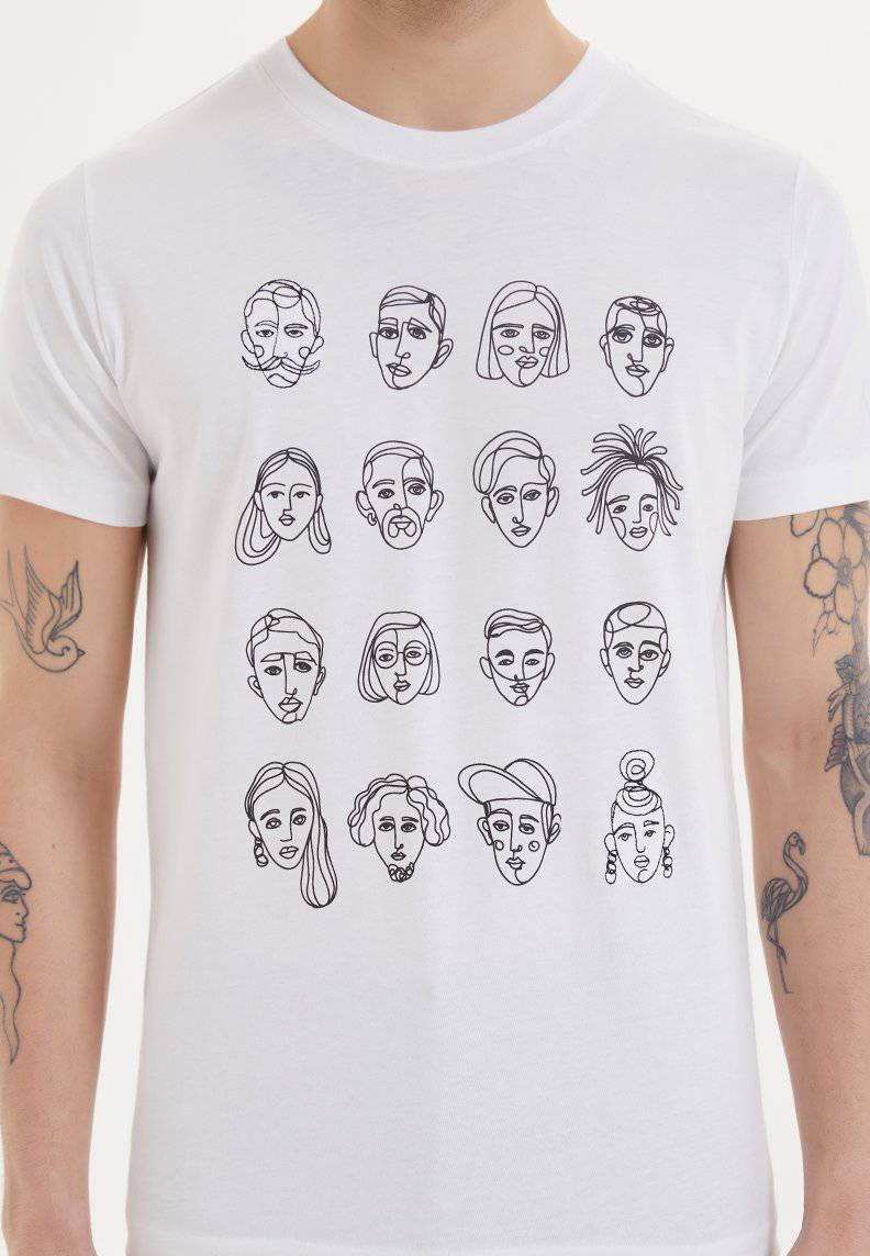 FACES TEE - T-Shirt - Westmark London EU(TR) Store Organik Pamuklu Sürdürülebilir Moda