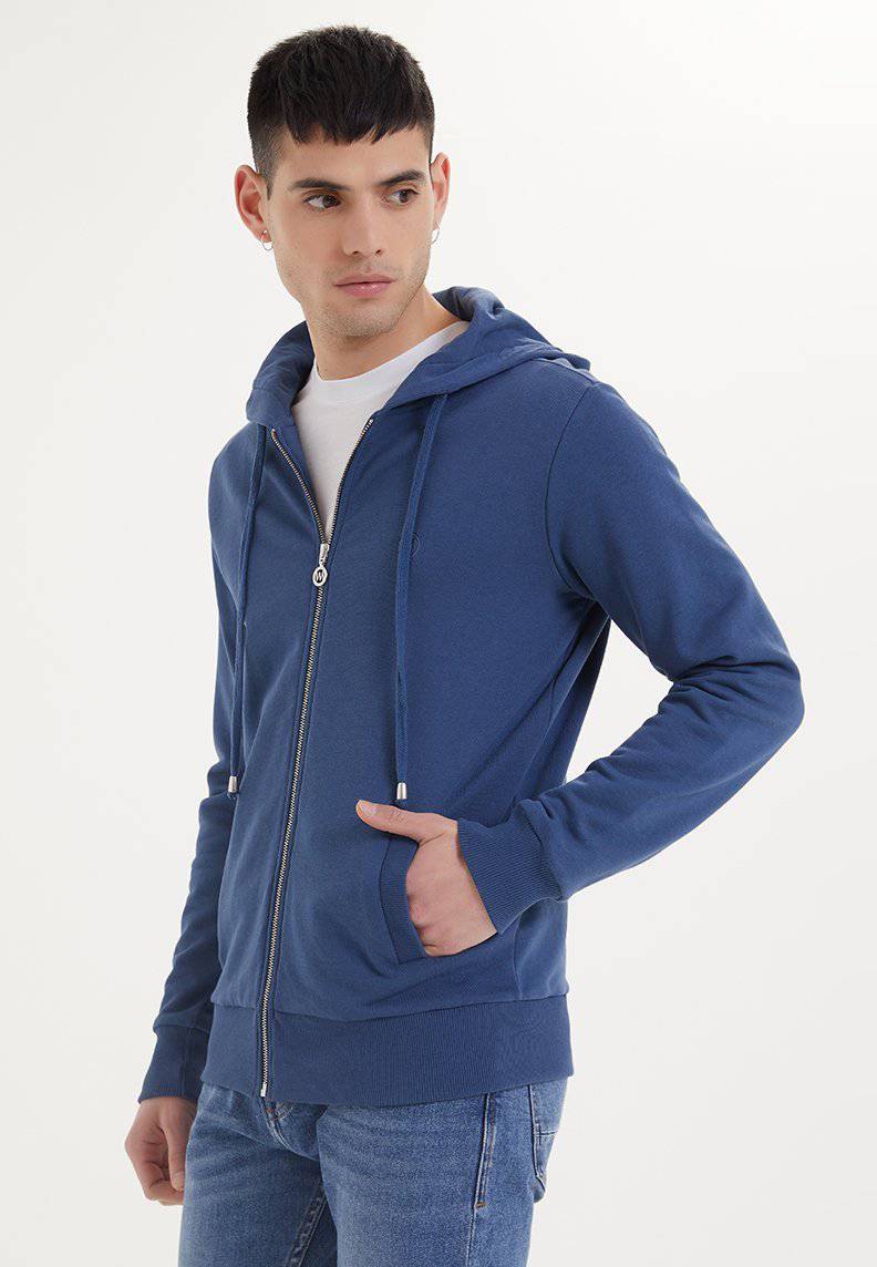 ESSENTIALS ZIP HOODIE in Dark Denim - Sweatshirt - Westmark London EU(TR) Store Organik Pamuklu Sürdürülebilir Moda