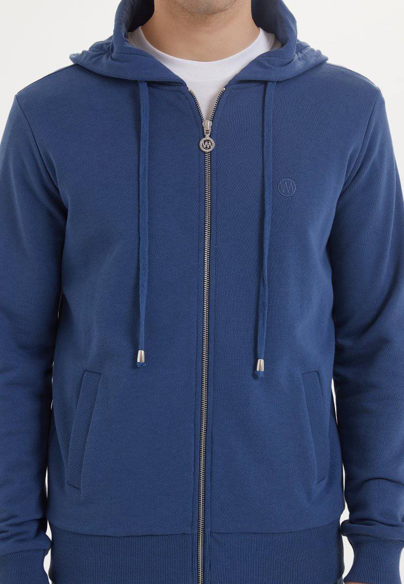 ESSENTIALS ZIP HOODIE in Dark Denim - Sweatshirt - Westmark London EU(TR) Store Organik Pamuklu Sürdürülebilir Moda