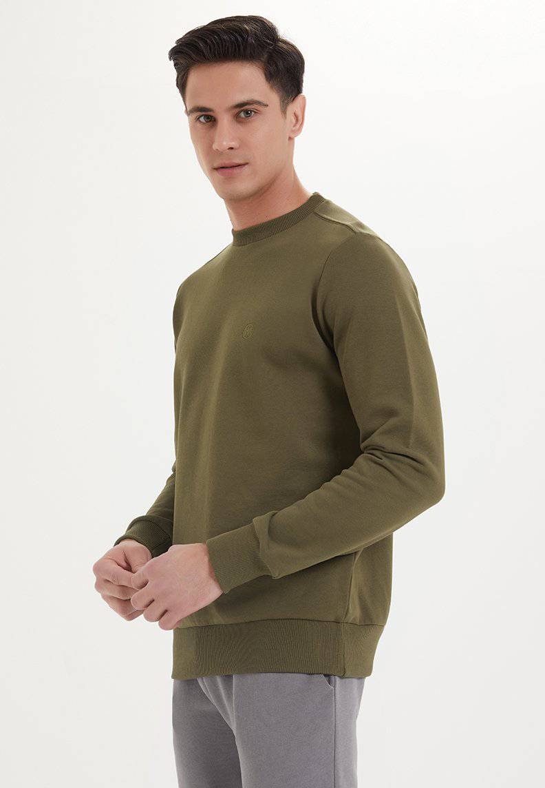 ESSENTIALS SWEAT in Dark Olive - Sweatshirt - Westmark London EU(TR) Store Organik Pamuklu Sürdürülebilir Moda