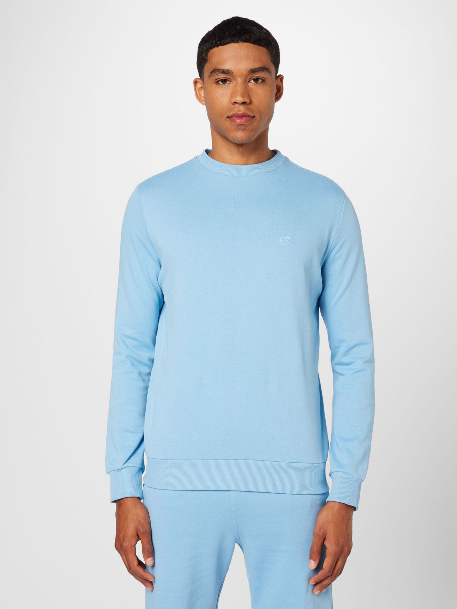 Açık Mavi Bisiklet Yaka Basic Pamuklu Regular Fit Erkek Sweatshirt CORE - Sweatshirt - Westmark London EU(TR) Store Organik Pamuklu Sürdürülebilir Moda