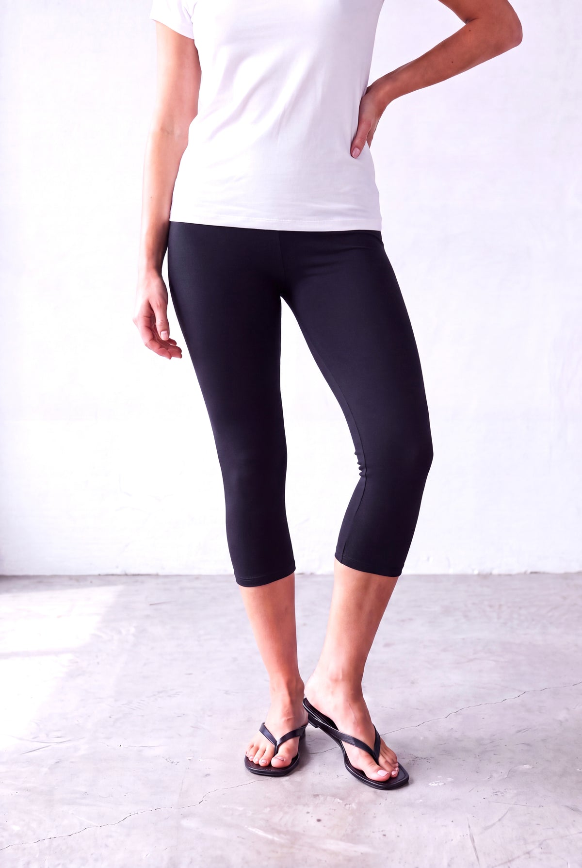 Koyu Lacivert Kadın Koyu Lacivert Viskon Yüksek Bel 3/4 Boy Tayt DAISY - Leggings - Westmark London EU(TR) Store Organik Pamuklu Sürdürülebilir Moda