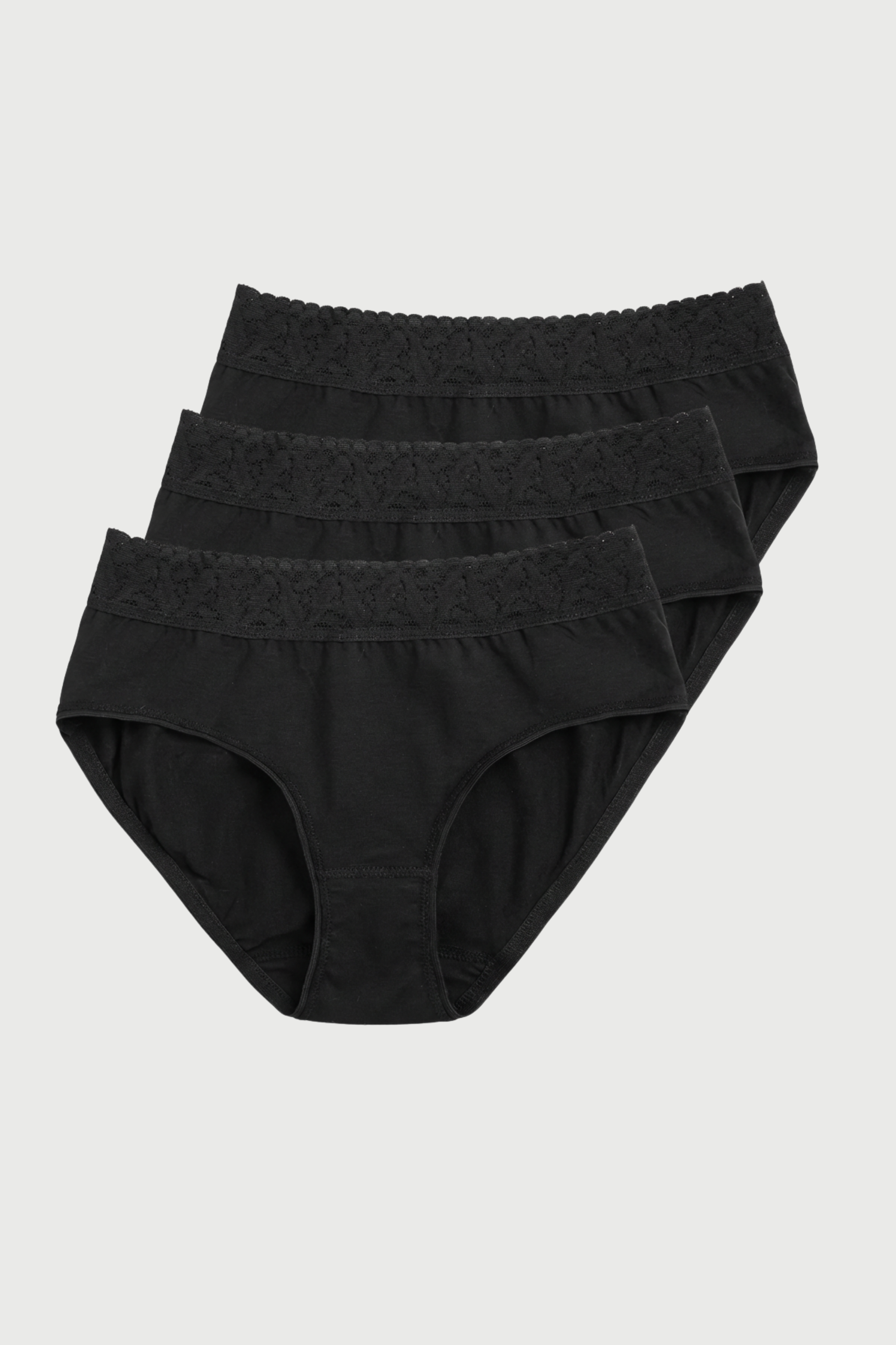 3'lü Siyah Pamuk / Elastan Kız Çocuk Üstten Dantelli Slip Külot Set LCPOLINA - Underwear - Westmark London EU(TR) Store Organik Pamuklu Sürdürülebilir Moda