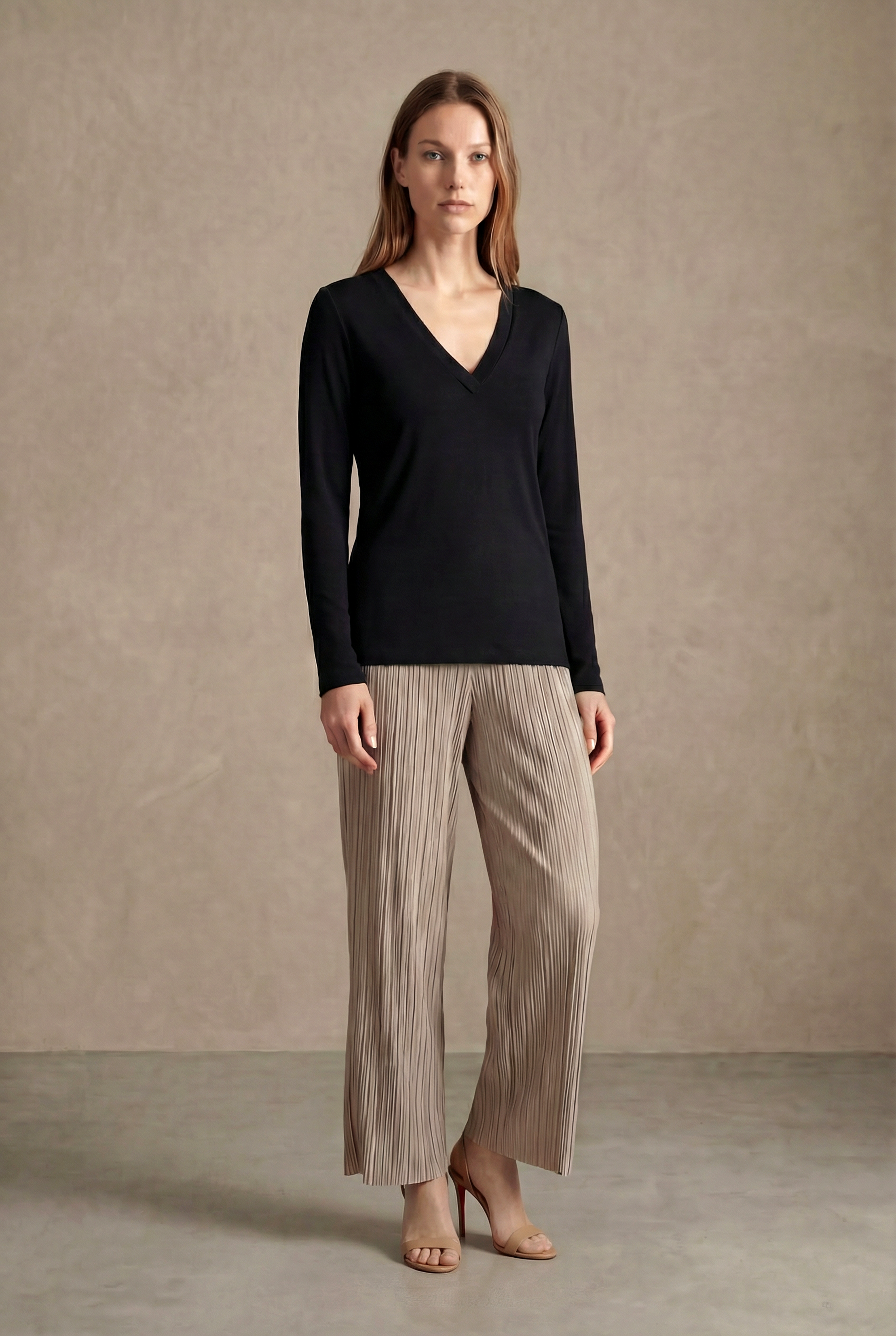 Mürekkep Siyahı V Yaka Uzun Kollu Kadın Bluz VIOLA TOP - Blouse - Westmark London EU(TR) Store Organik Pamuklu Sürdürülebilir Moda