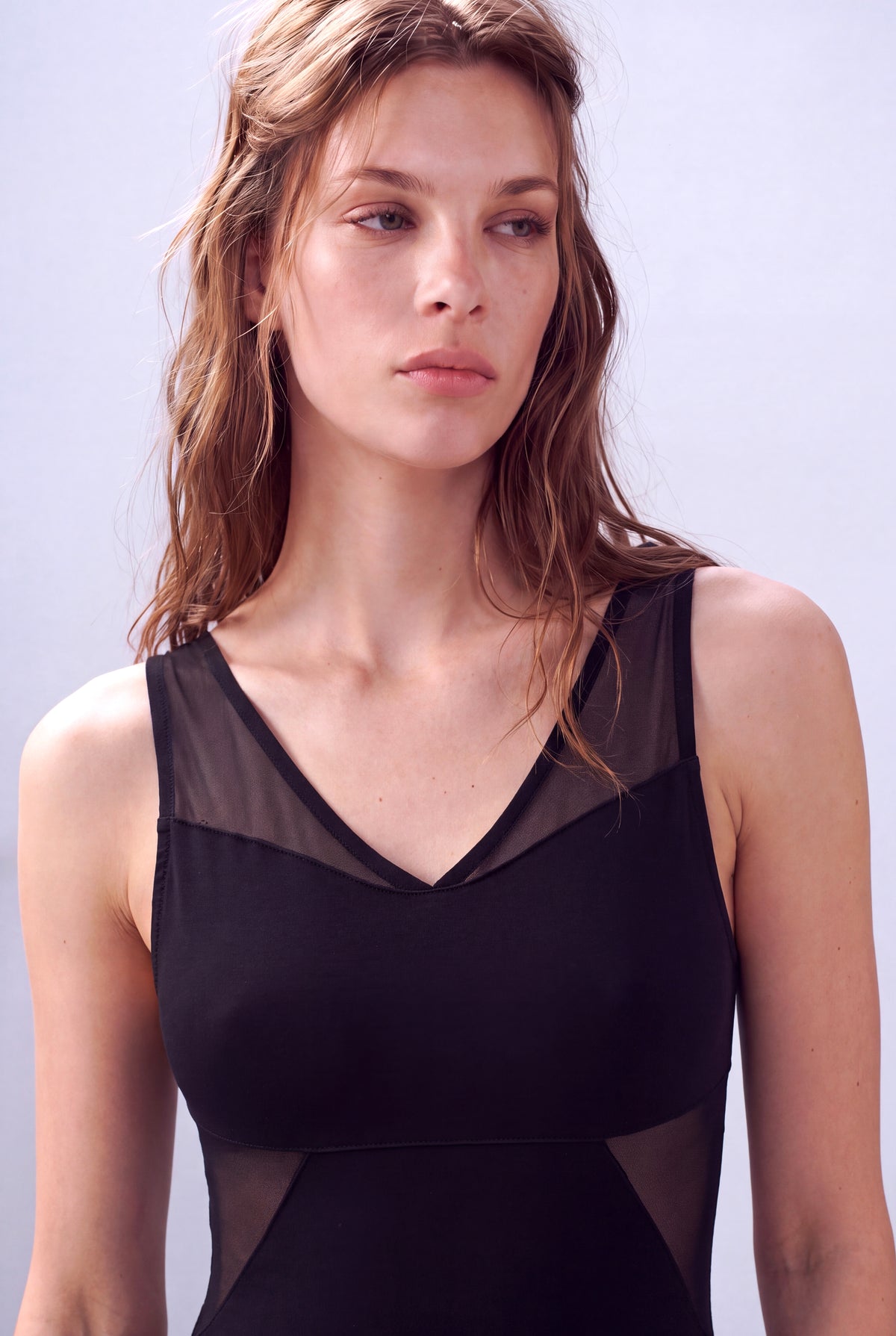 Siyah Kadın Siyah Pamuklu V Yaka Kolsuz File Detaylı Body DIANE - Bodysuit - Westmark London EU(TR) Store Organik Pamuklu Sürdürülebilir Moda