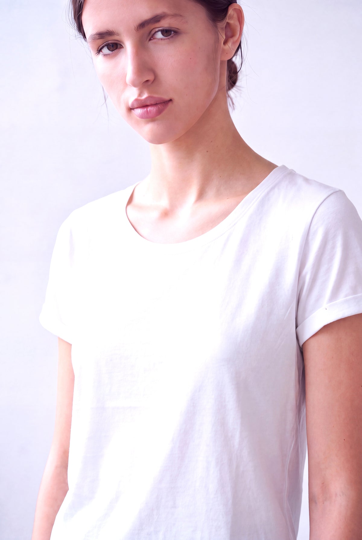 Beyaz Kadın Beyaz Viskon Karışımlı Bisiklet Yaka Kısa Kollu T-Shirt SUZANNE - Top - Westmark London EU(TR) Store Organik Pamuklu Sürdürülebilir Moda