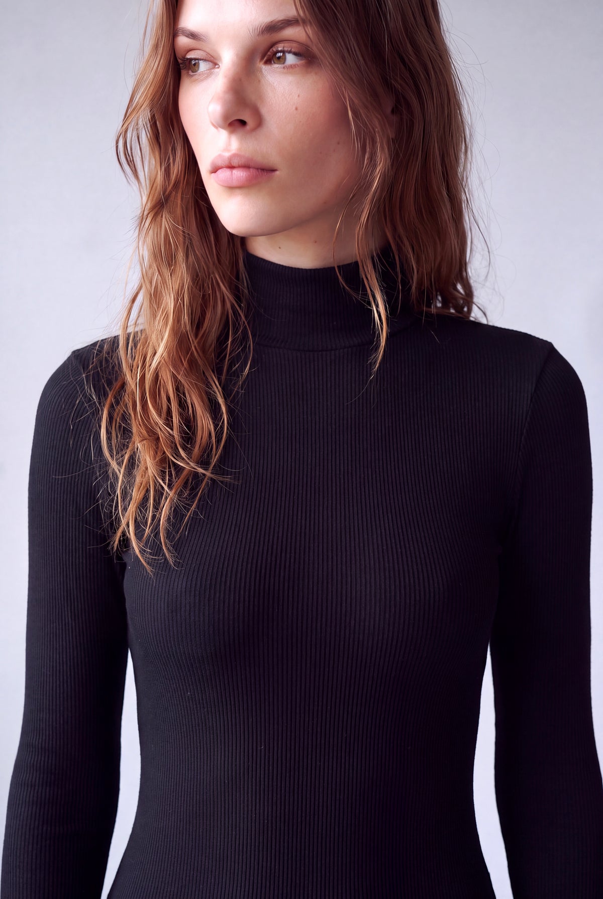 Siyah Kadın Siyah Viskon Kaşkorse Yarım Balıkçı Yaka Uzun Kollu Bluz EVIE - Top - Westmark London EU(TR) Store Organik Pamuklu Sürdürülebilir Moda