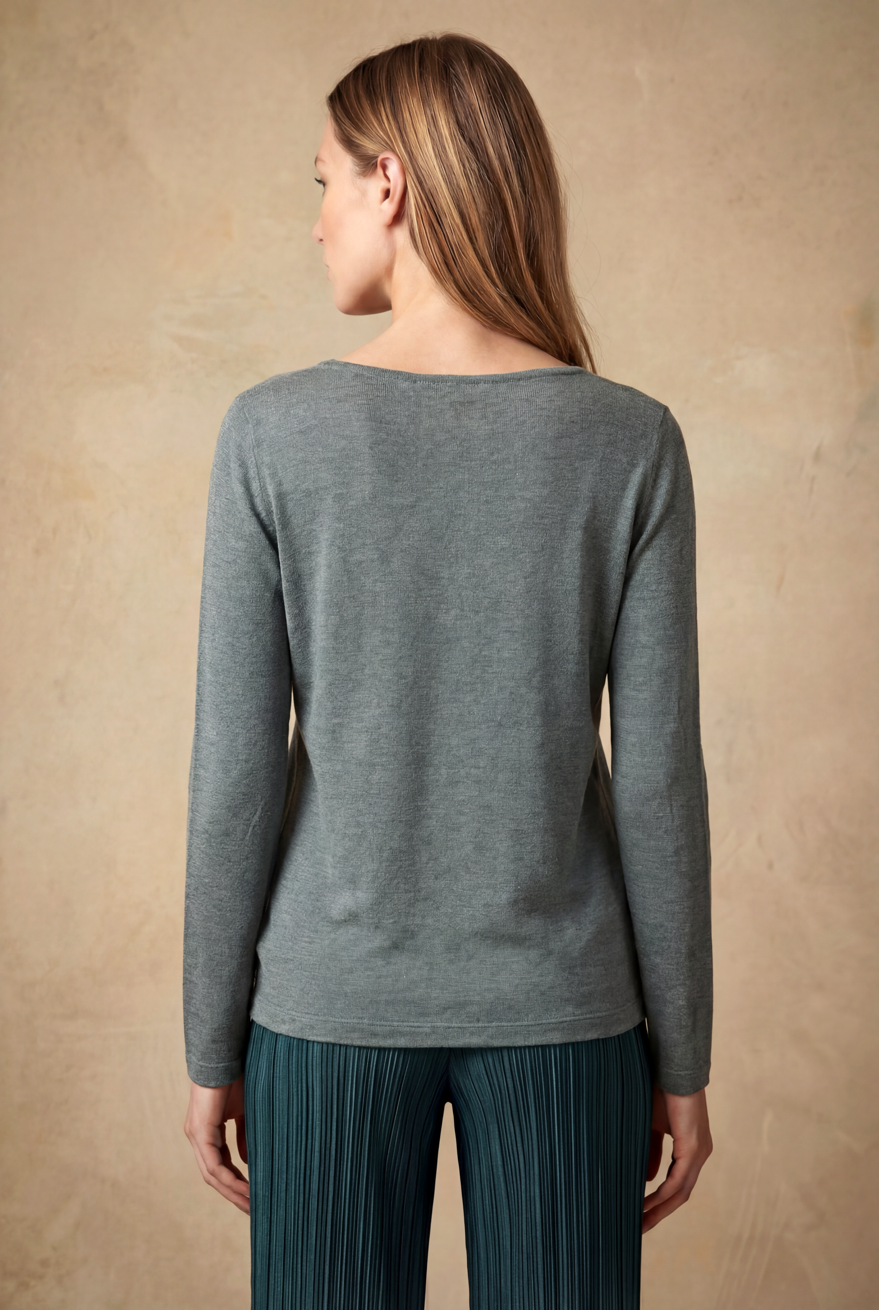 Gri Melanj Kayık Yaka Uzun Kollu Kadın T-Shirt HEATHER TOP - T-Shirt - Westmark London EU(TR) Store Organik Pamuklu Sürdürülebilir Moda