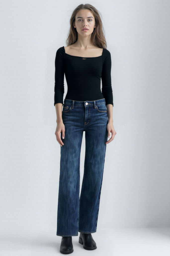 Siyah Kare Yaka Uzun Kollu Kadın Crop Body CECILIA CROP TOP - Blouse - Westmark London EU(TR) Store Organik Pamuklu Sürdürülebilir Moda