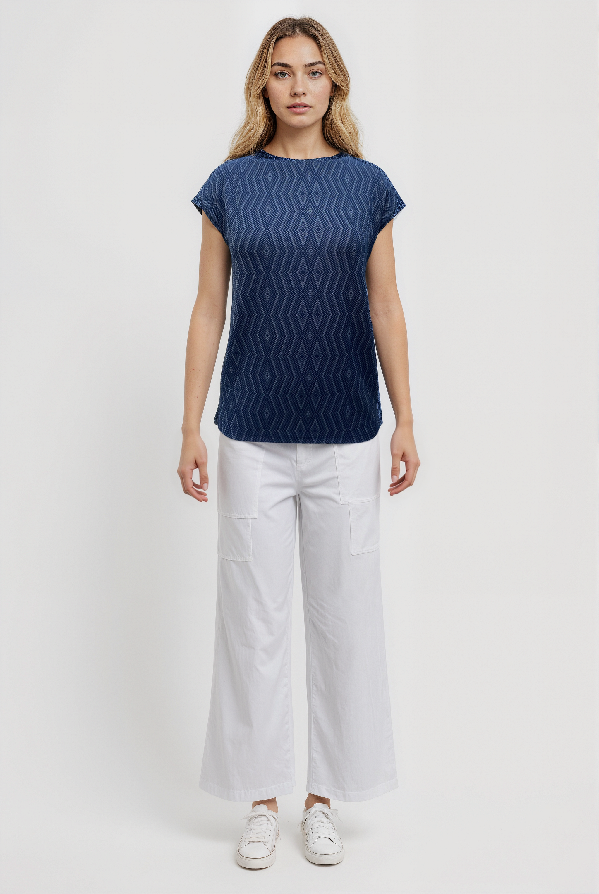 Gece Mavisi Bisiklet Yaka Simli Kısa Kollu Kadın T-Shirt SKY GLITTER S/S TOP - T-Shirt - Westmark London EU(TR) Store Organik Pamuklu Sürdürülebilir Moda