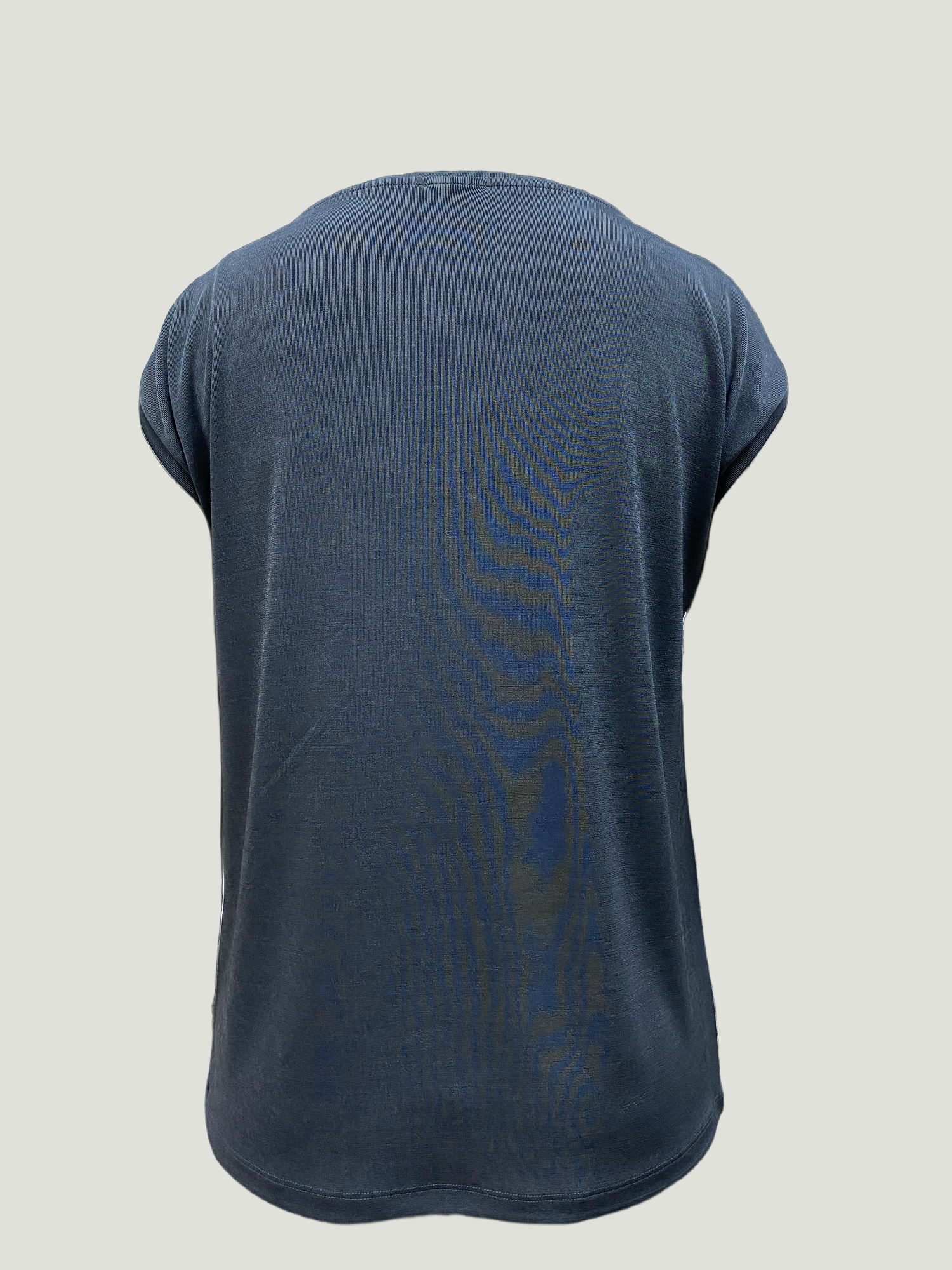 Antrasit Bisiklet Yaka Pamuklu Kadın Kısa Kollu T-Shirt BETTY O-NECK TOP