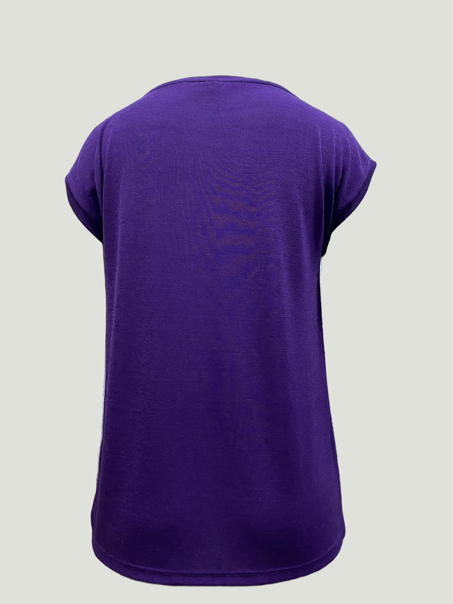 Patlıcan Moru Bisiklet Yaka Pamuklu Kadın Kısa Kollu T-Shirt BETTY O-NECK TOP