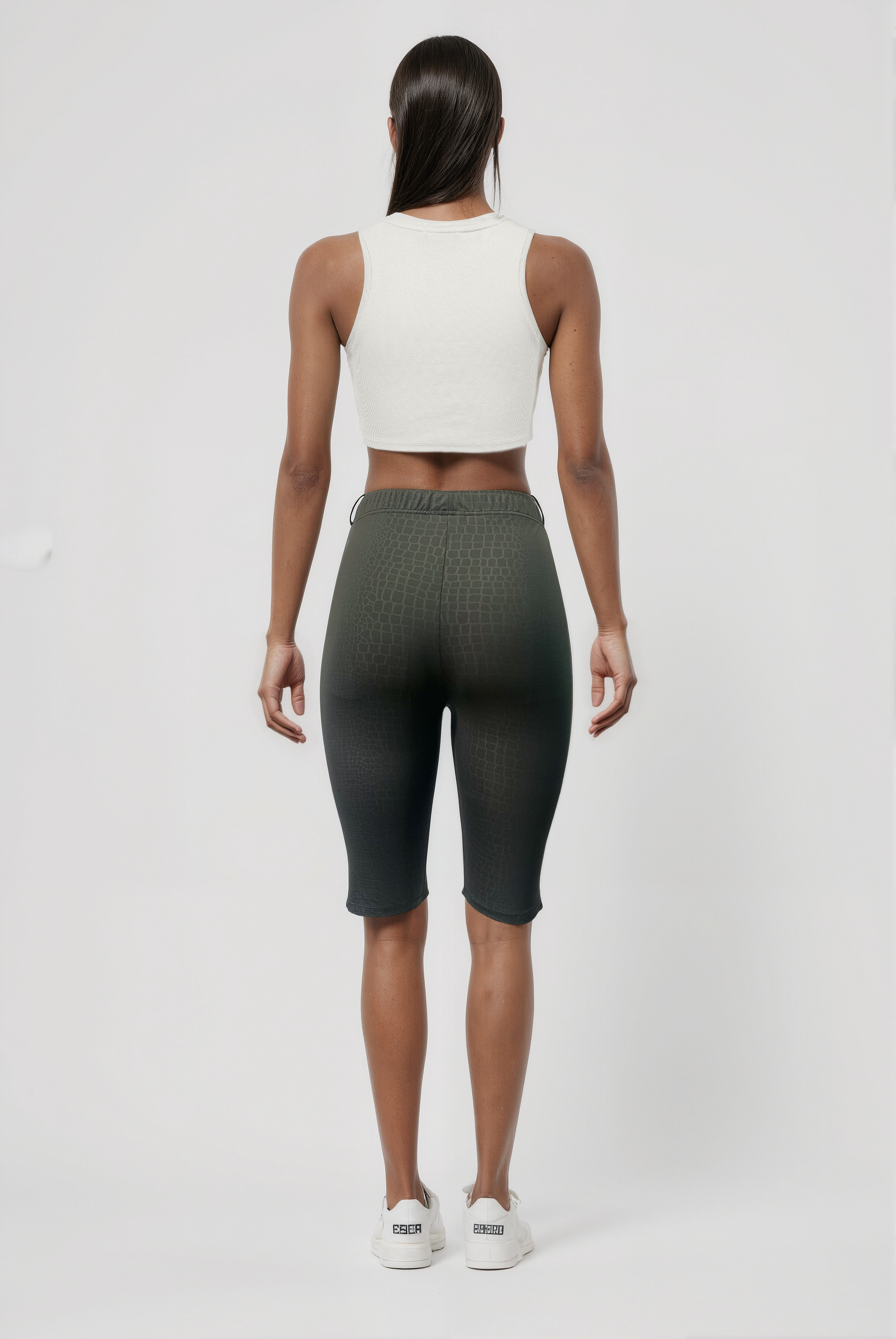 Siyah Timsah Desenli Polyester Elastan Karışımlı Kadın Biker Şort LUCINE BIKE SHORTS - Sweatpant - Westmark London EU(TR) Store Organik Pamuklu Sürdürülebilir Moda