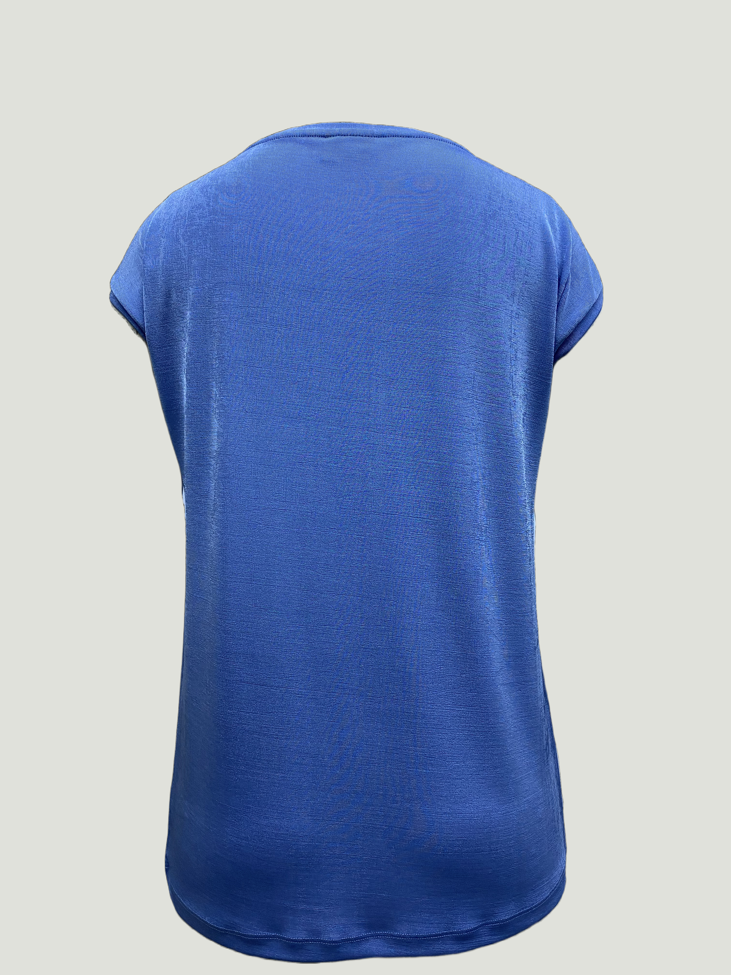 Açık Mavi Bisiklet Yaka Pamuklu Kadın Kısa Kollu T-Shirt BETTY O-NECK TOP