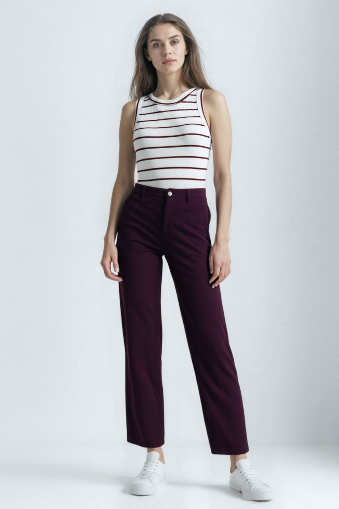 Kırmızı Beyaz Çizgili Bisiklet Yaka Kolsuz Kadın T-Shirt POPPY TOP - Tops - Westmark London EU(TR) Store Organik Pamuklu Sürdürülebilir Moda