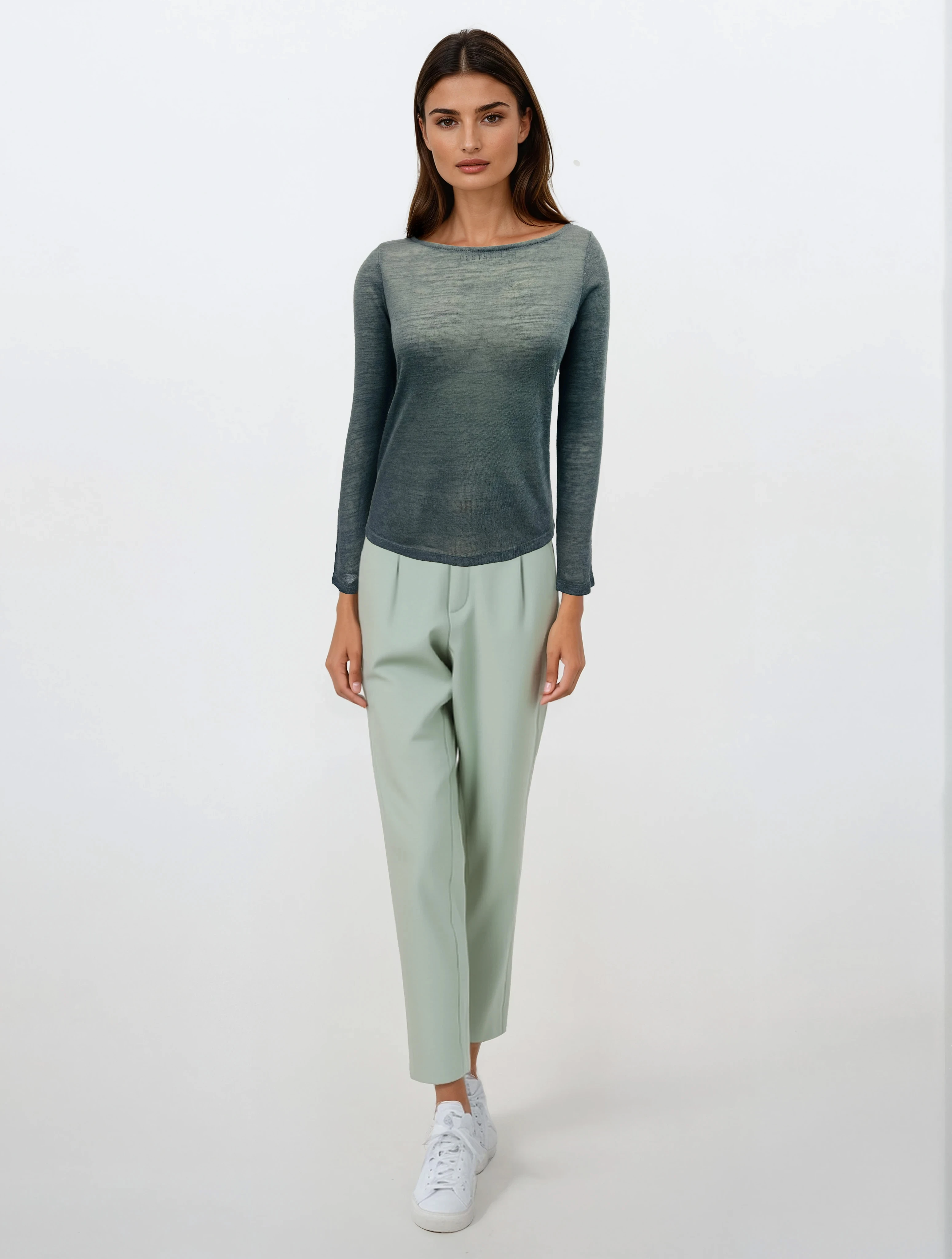 Koyu Gri Kayık Yaka Uzun Kollu Kadın T-Shirt HEATHER TOP - T-Shirt - Westmark London EU(TR) Store Organik Pamuklu Sürdürülebilir Moda
