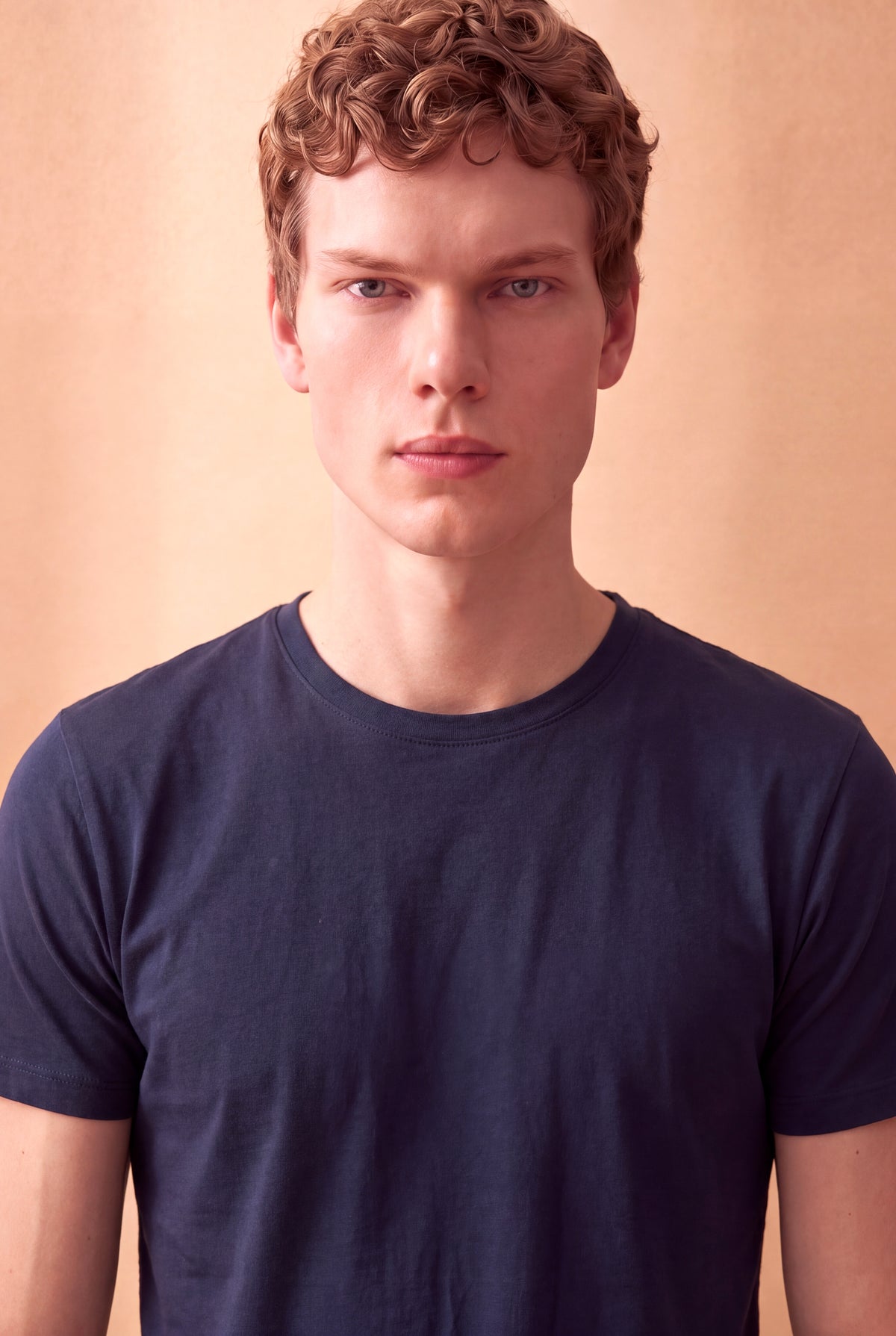 Erkek %100 Pamuk Koyu Lacivert Kısa Kollu Bisiklet Yaka Basic T-Shirt OLAV