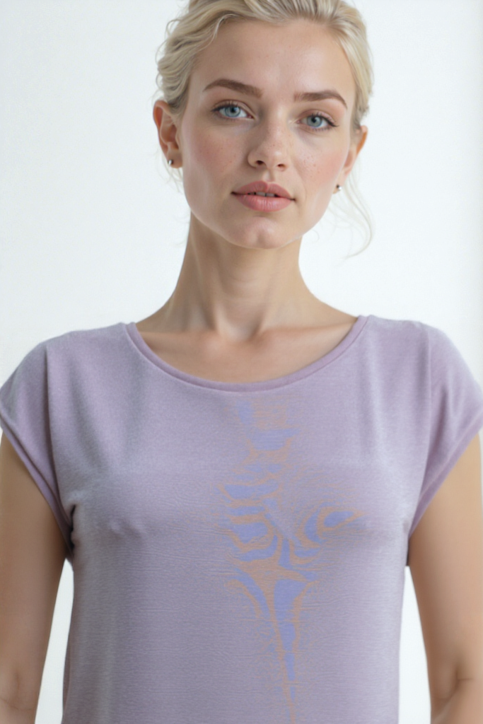 Derin Mavi Bisiklet Yaka Pamuklu Kadın Kısa Kollu T-Shirt BETTY O-NECK TOP