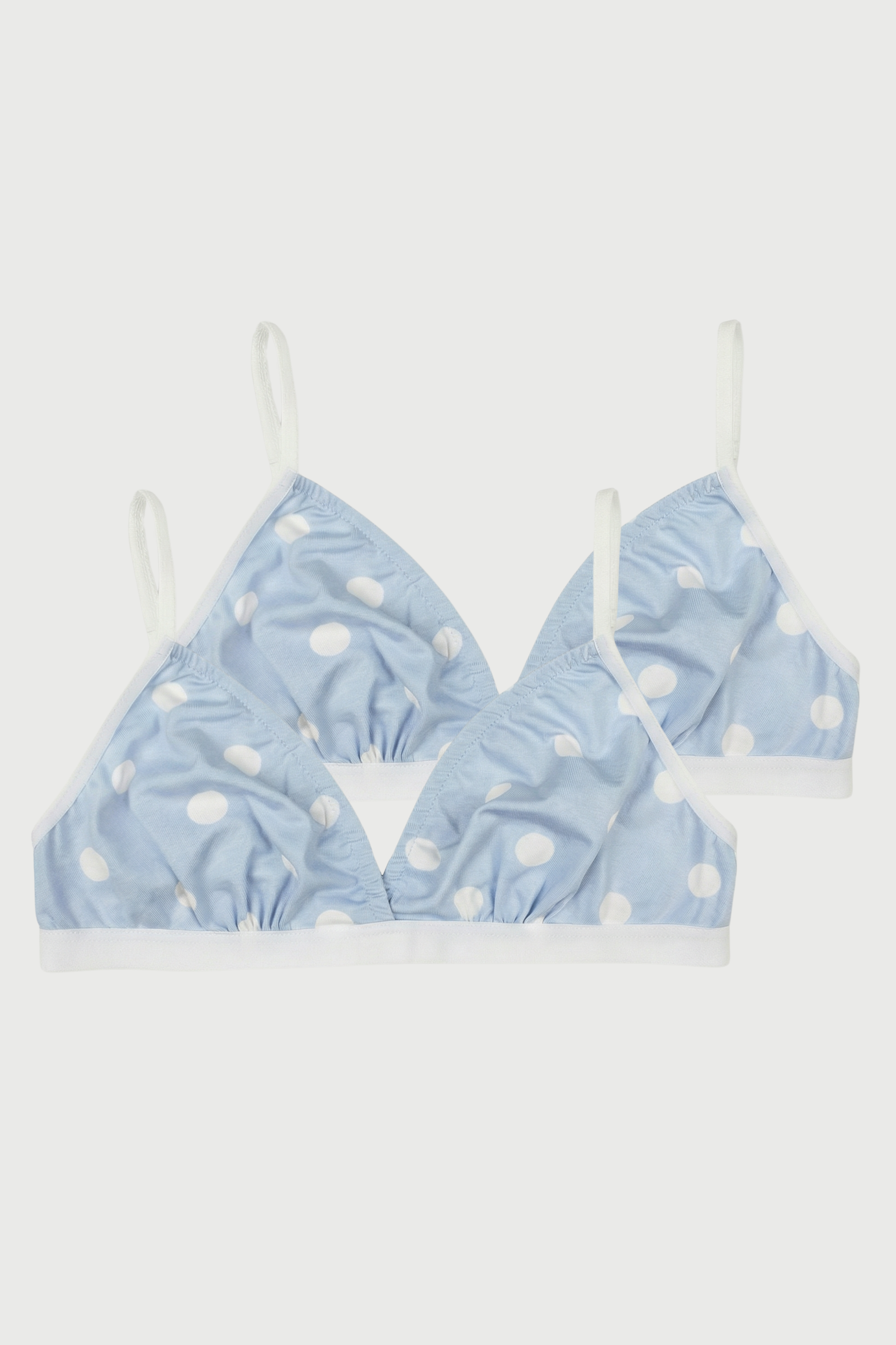 2'li Mavi, Beyaz  Pamuk / Elastan Kız Çocuk Puantiyeli Bralet Set LCVICTORIA - Underwear - Westmark London EU(TR) Store Organik Pamuklu Sürdürülebilir Moda