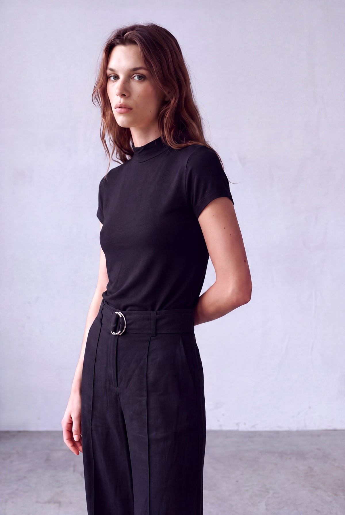 Siyah Kadın Siyah Viskon Yarım Balıkçı Yaka Kısa Kollu Duble Kol Detaylı Bluz DONNA - Top - Westmark London EU(TR) Store Organik Pamuklu Sürdürülebilir Moda