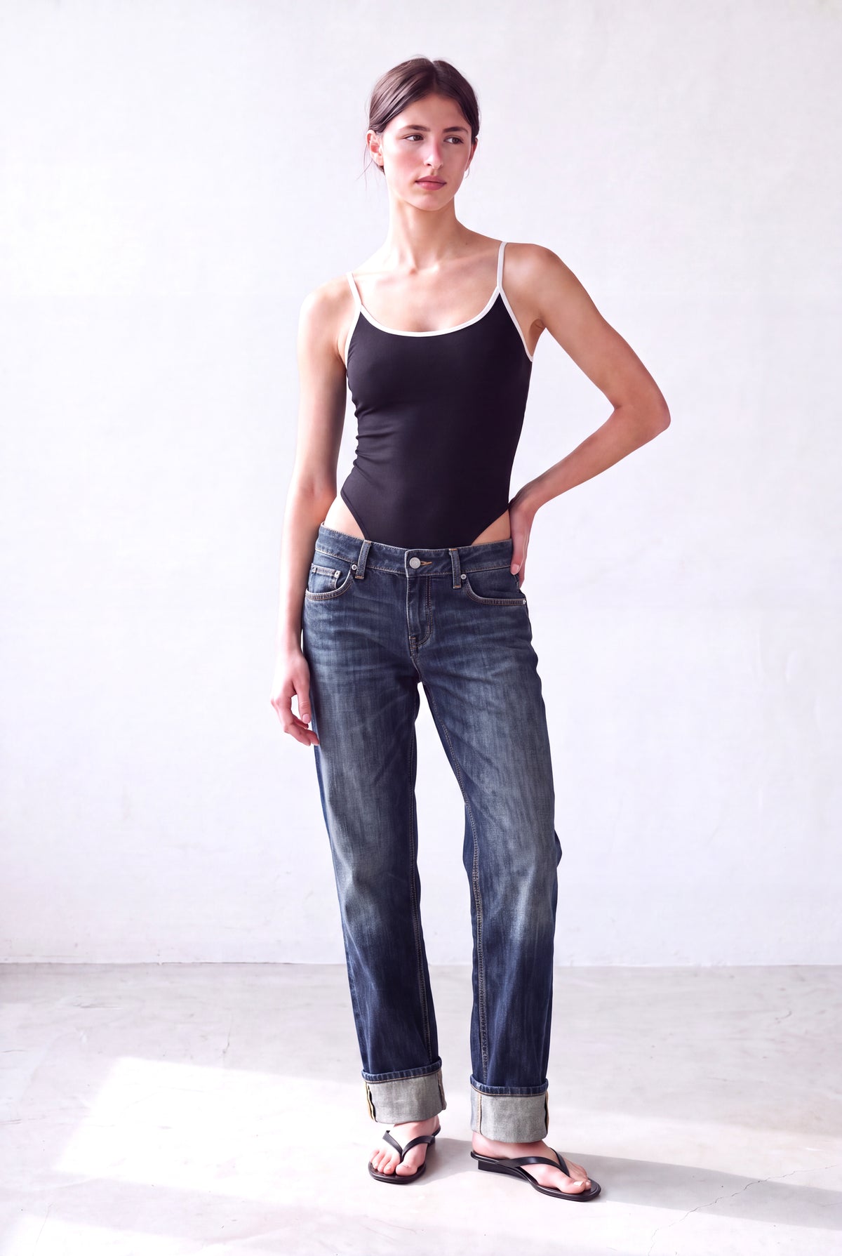 Siyah Kadın Siyah Pamuklu Askılı Kolsuz Renkli Biyeli Body PHOEBE - Bodysuit - Westmark London EU(TR) Store Organik Pamuklu Sürdürülebilir Moda