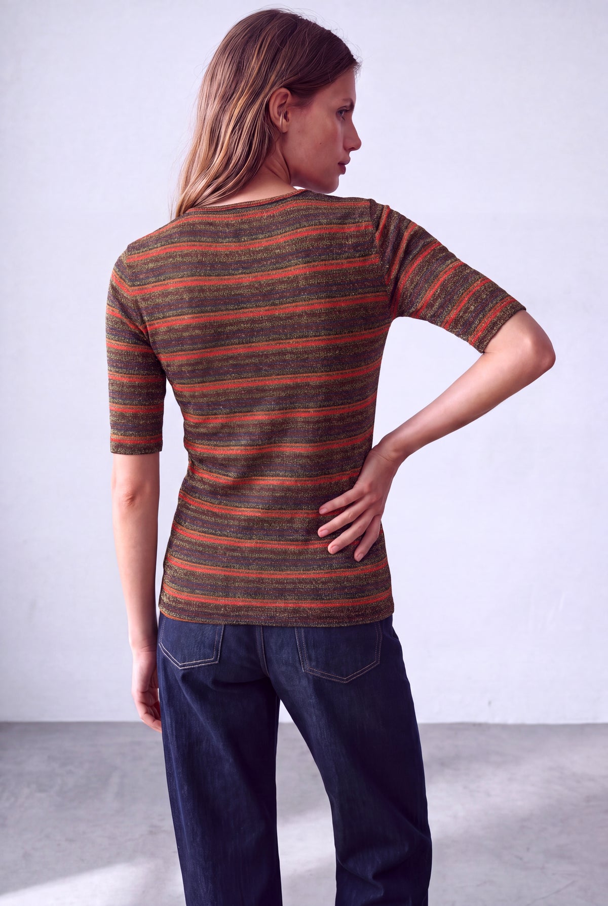 Işıltılı Çok Renkli Kadın Işıltılı Çok Renkli Viskon Karışımlı Bisiklet Yaka 2/4 Kol Işıltılı kumaş Bluz WILLOW - Top - Westmark London EU(TR) Store Organik Pamuklu Sürdürülebilir Moda