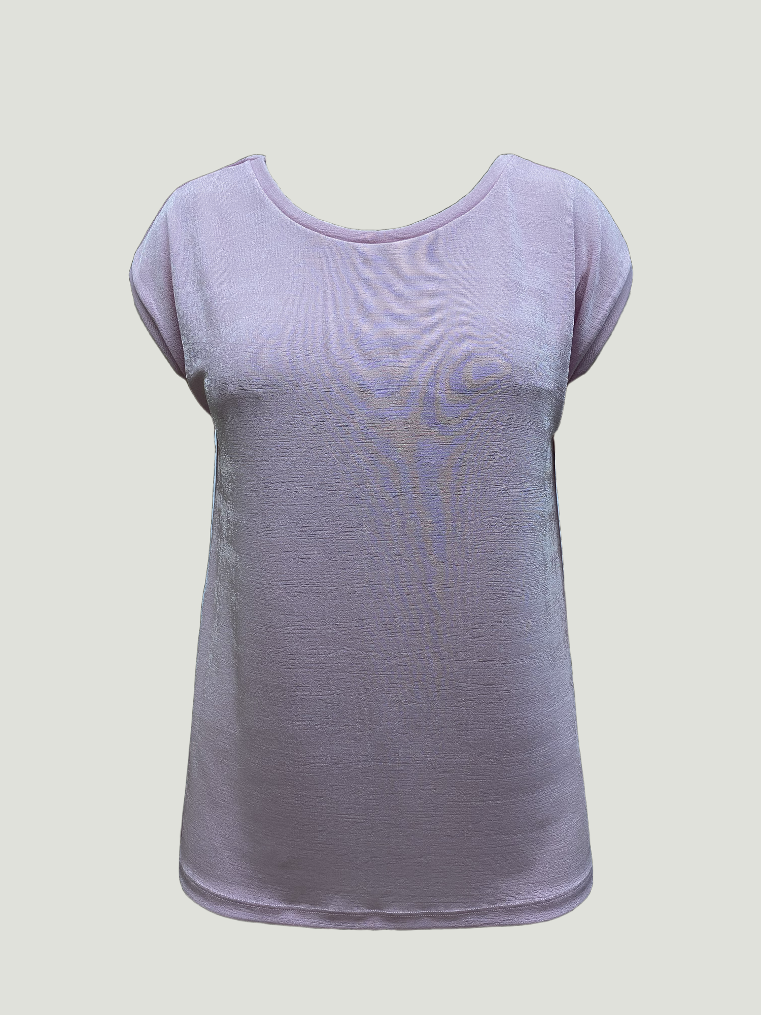 Açık Pembe Bisiklet Yaka Pamuklu Kadın Kısa Kollu T-Shirt BETTY O-NECK TOP
