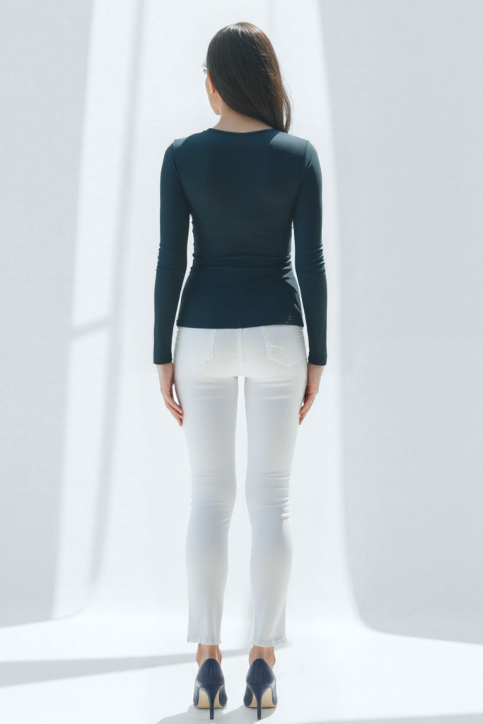Lacivert Kayık Yaka Uzun Kollu Kadın T-Shirt HEATHER TOP - Tops - Westmark London EU(TR) Store Organik Pamuklu Sürdürülebilir Moda