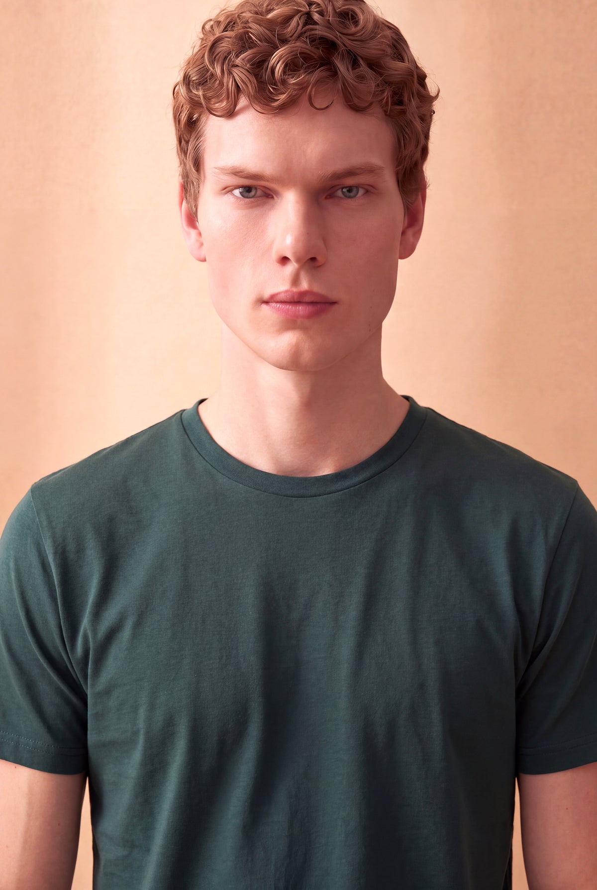 Erkek %100 Pamuk Koyu Çam Yeşili Kısa Kollu Bisiklet Yaka Basic T-Shirt OLAV