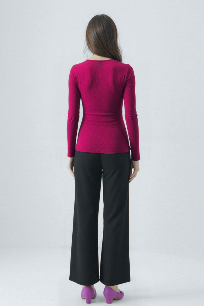 Pembe Kayık Yaka Uzun Kollu Kadın T-Shirt HEATHER TOP - Tops - Westmark London EU(TR) Store Organik Pamuklu Sürdürülebilir Moda