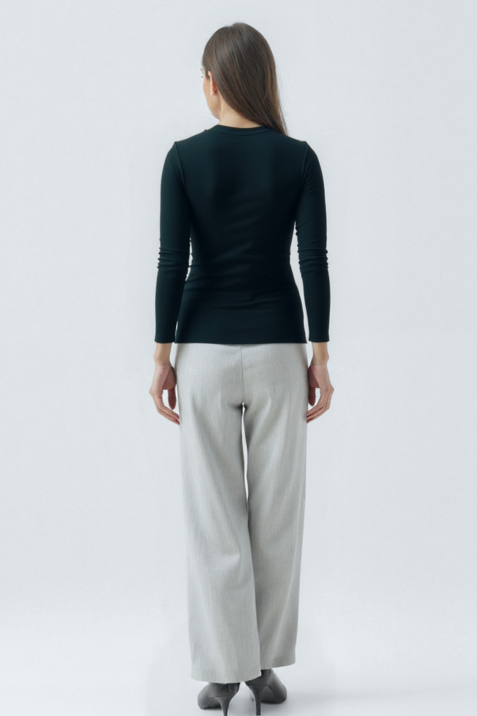 Mürekkep Siyahı V Yaka Uzun Kollu Kadın Bluz VIOLA TOP - Blouse - Westmark London EU(TR) Store Organik Pamuklu Sürdürülebilir Moda