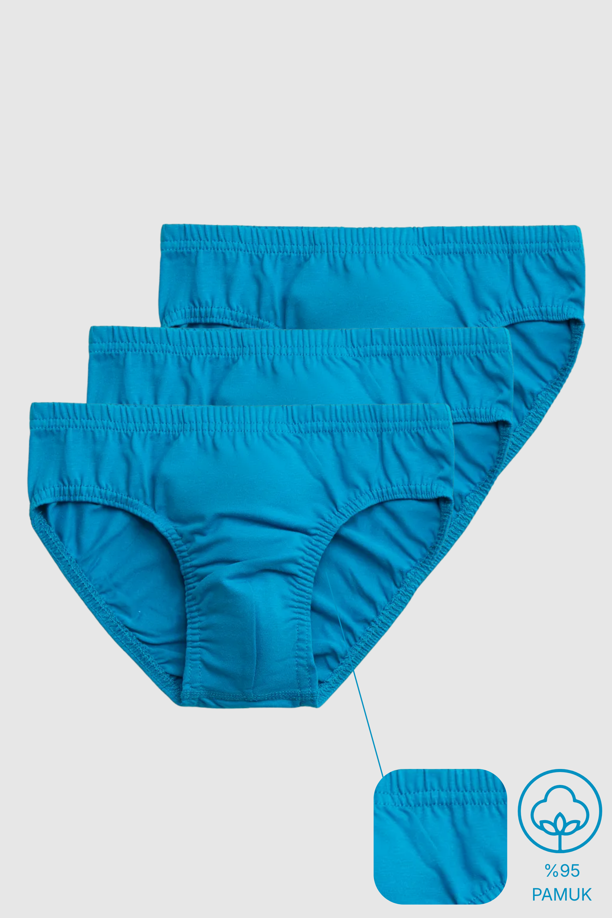 3'lü Mavi Pamuk / Elastan Erkek Slip Külot Set LCDENIS - Underwear - Westmark London EU(TR) Store Organik Pamuklu Sürdürülebilir Moda
