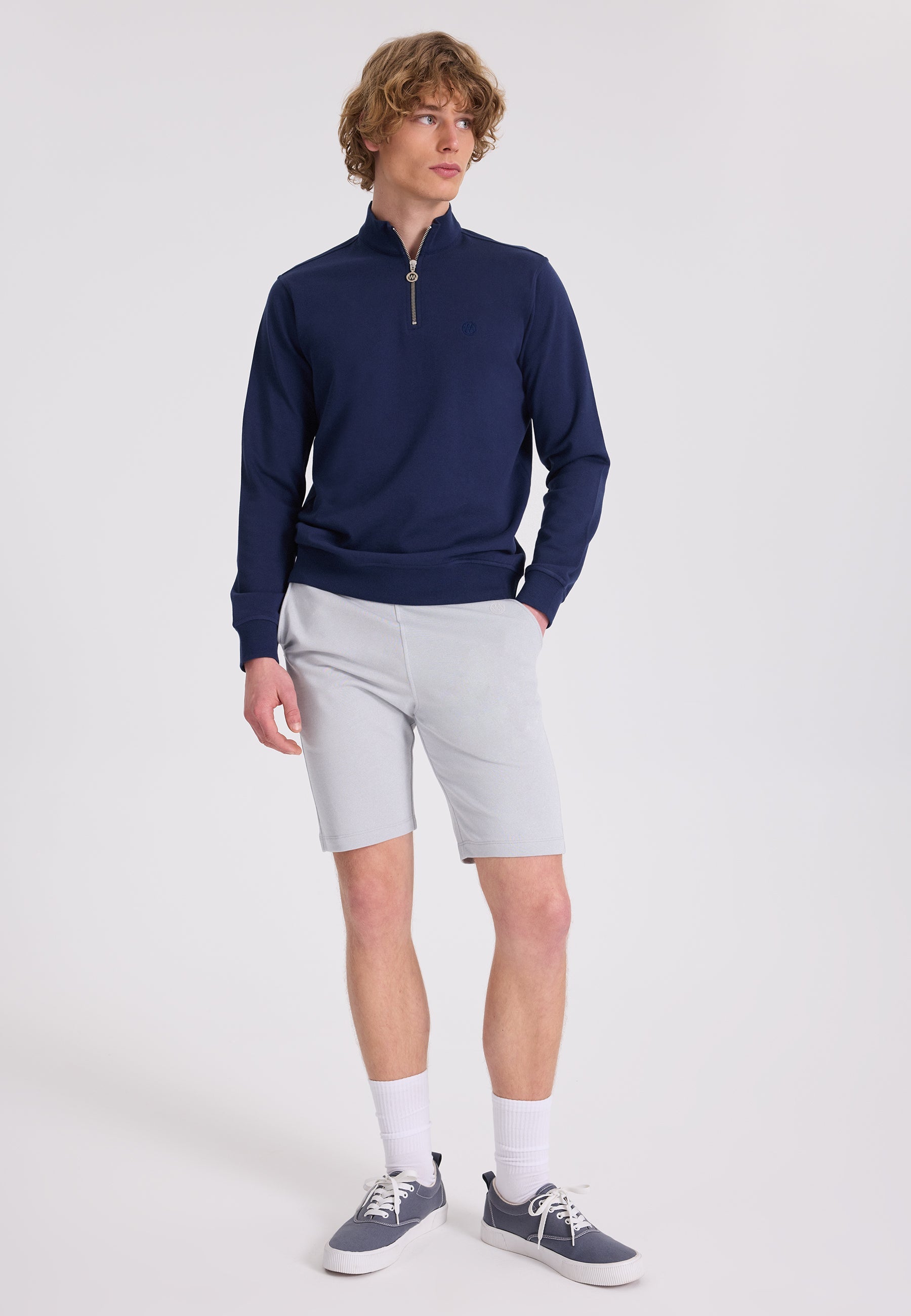 Lacivert Yarım Fermuarlı Yaka Pamuklu Regular Fit Erkek Sweatshirt CORE HALF ZIP - Sweatshirt - Westmark London EU(TR) Store Organik Pamuklu Sürdürülebilir Moda