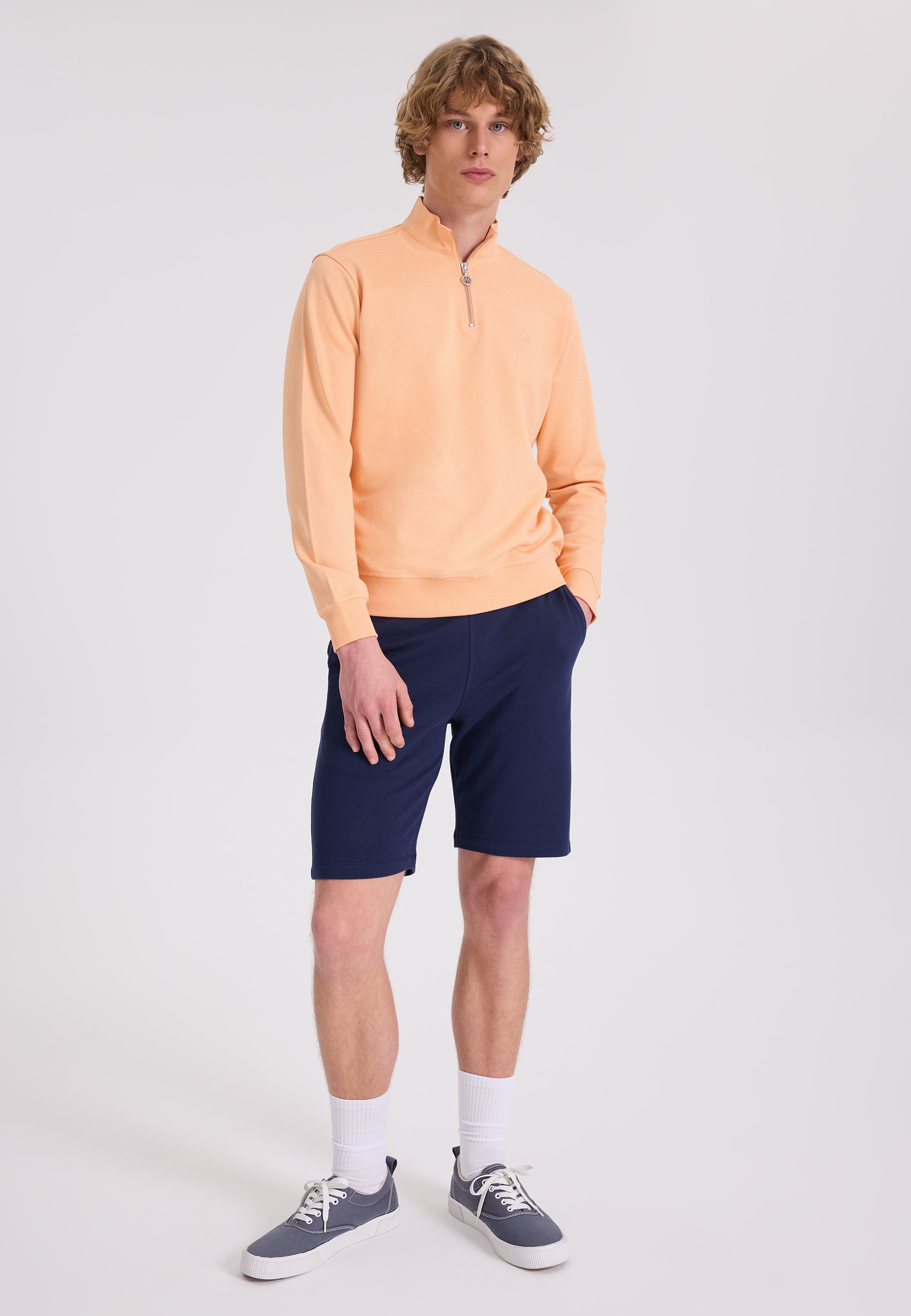 Turuncu Yarım Fermuarlı Yaka Pamuklu Regular Fit Erkek Sweatshirt CORE HALF ZIP - Sweatshirt - Westmark London EU(TR) Store Organik Pamuklu Sürdürülebilir Moda
