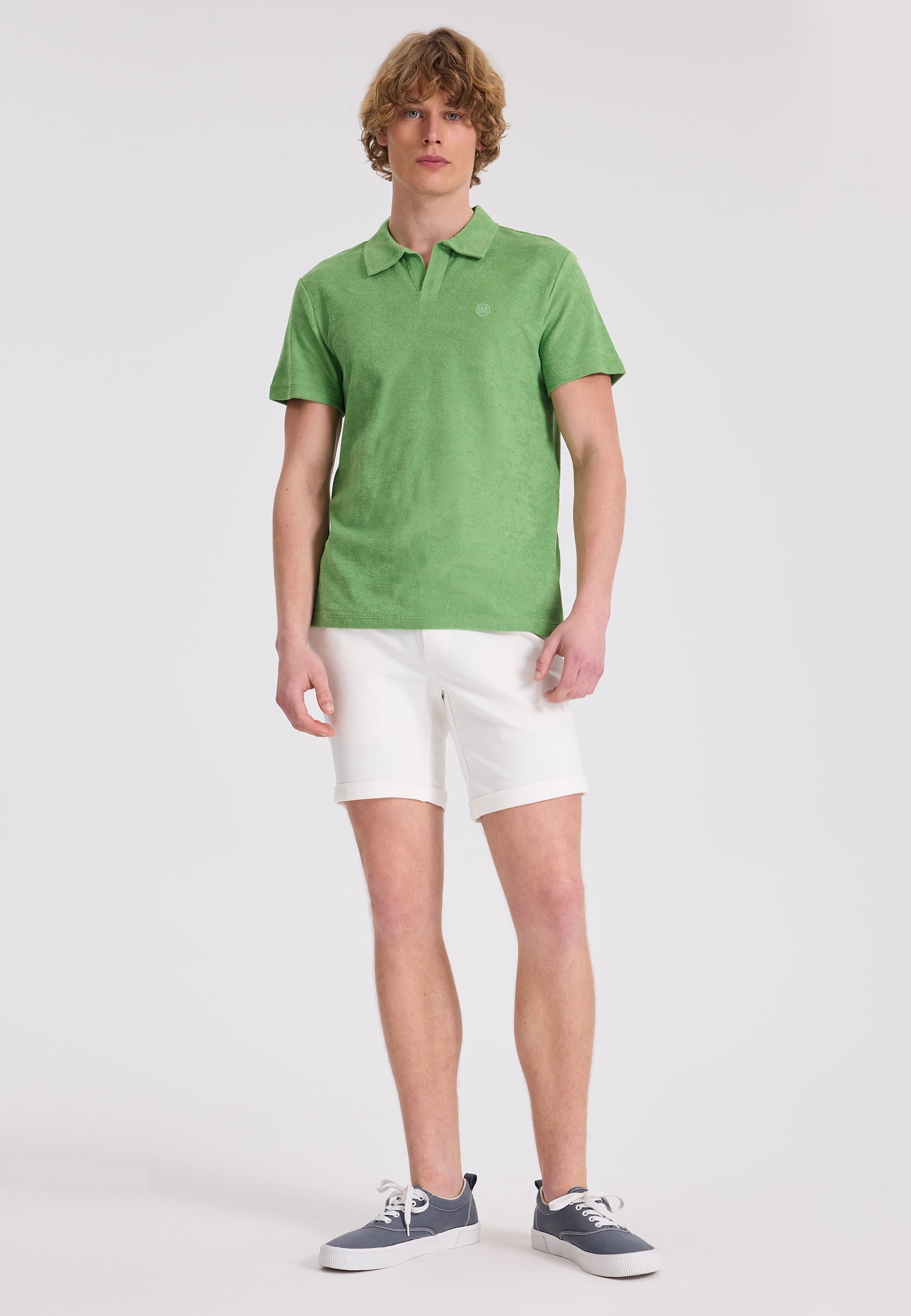 Yeşil Polo Yaka Pamuklu Havlu Kumaş Regular Fit Erkek T-Shirt BREEZE TOWELLING - T-Shirt - Westmark London EU(TR) Store Organik Pamuklu Sürdürülebilir Moda