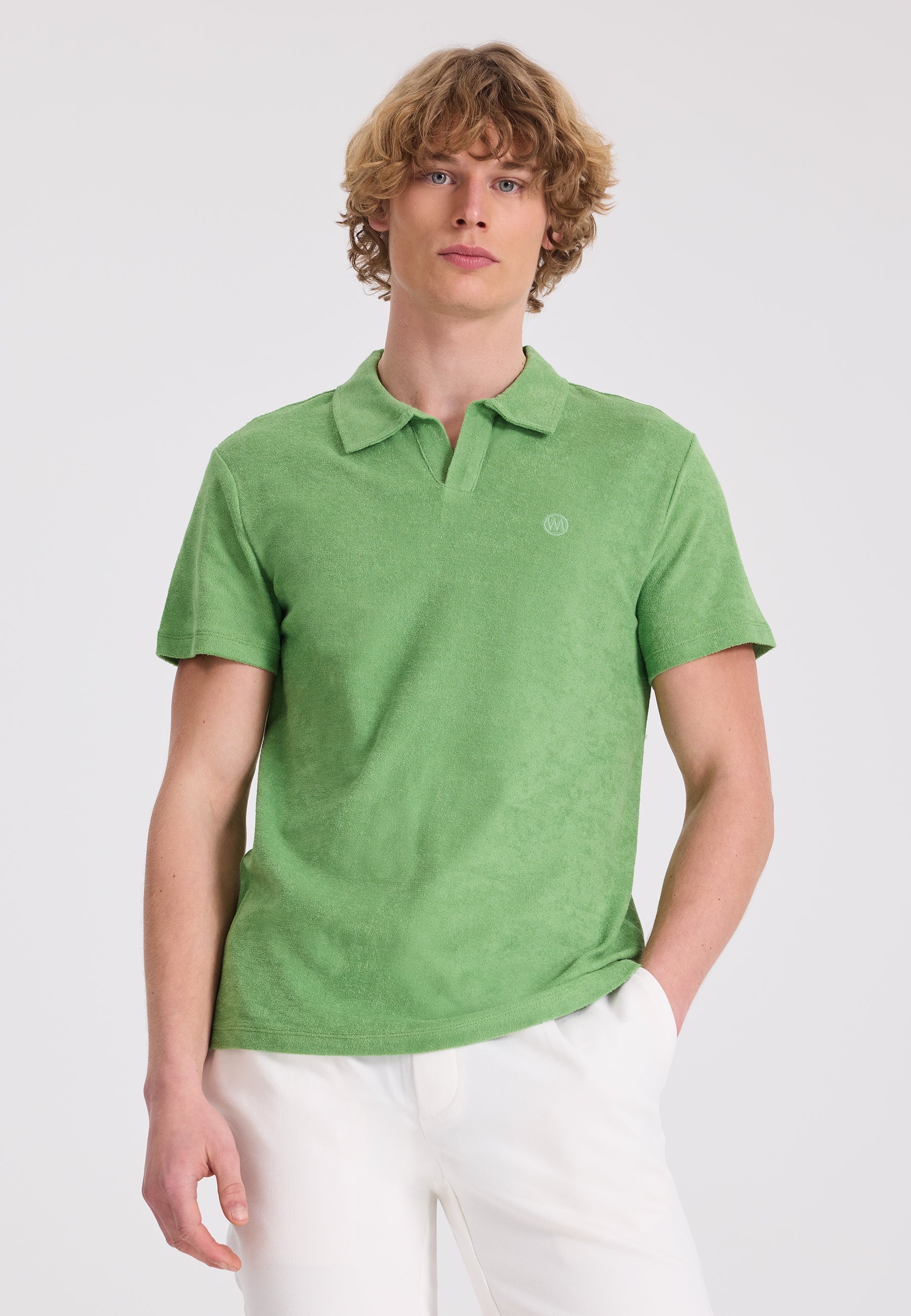 Yeşil Polo Yaka Pamuklu Havlu Kumaş Regular Fit Erkek T-Shirt BREEZE TOWELLING - T-Shirt - Westmark London EU(TR) Store Organik Pamuklu Sürdürülebilir Moda