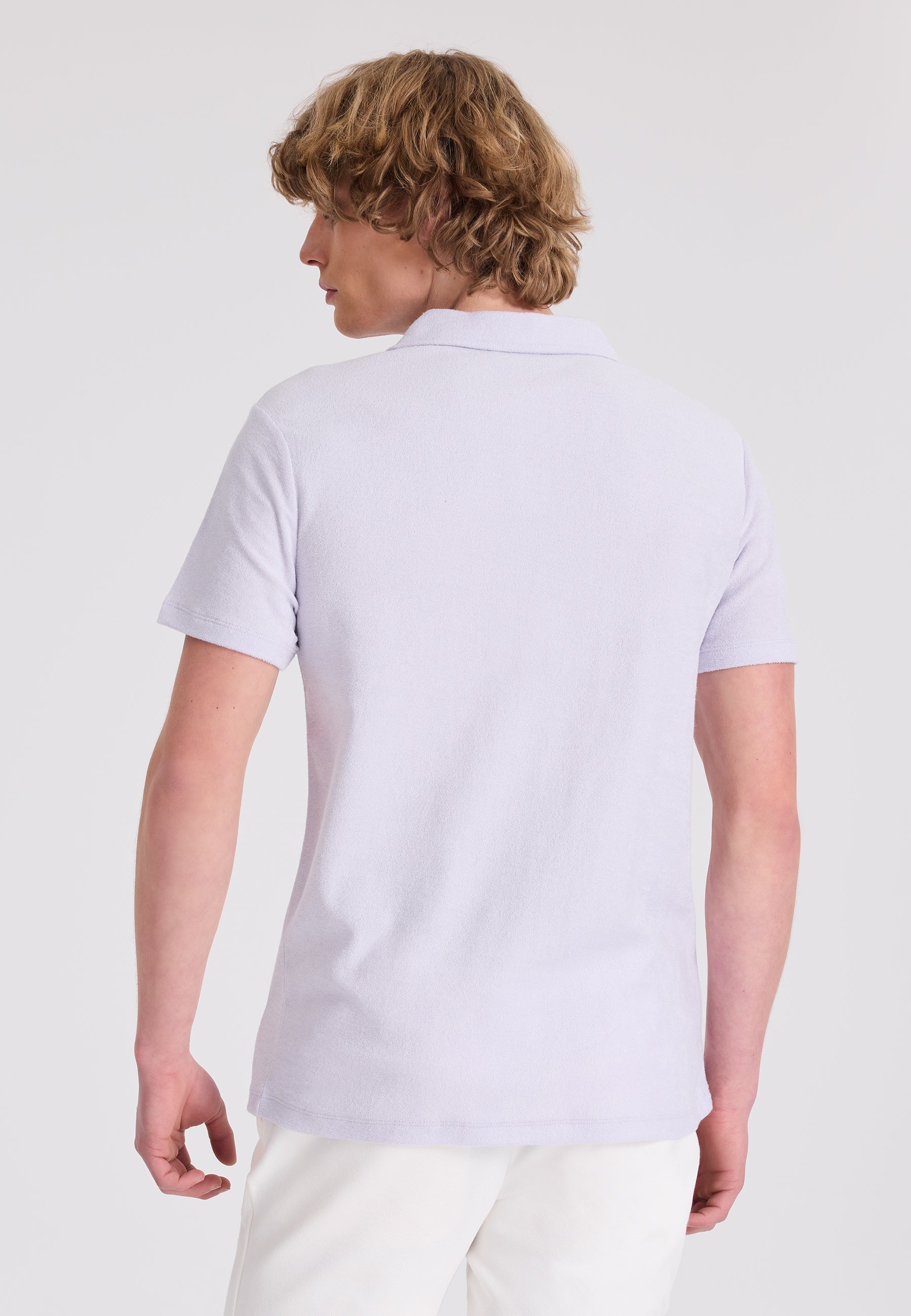 Lila Polo Yaka Pamuklu Havlu Kumaş Regular Fit Erkek T-Shirt BREEZE TOWELLING - T-Shirt - Westmark London EU(TR) Store Organik Pamuklu Sürdürülebilir Moda