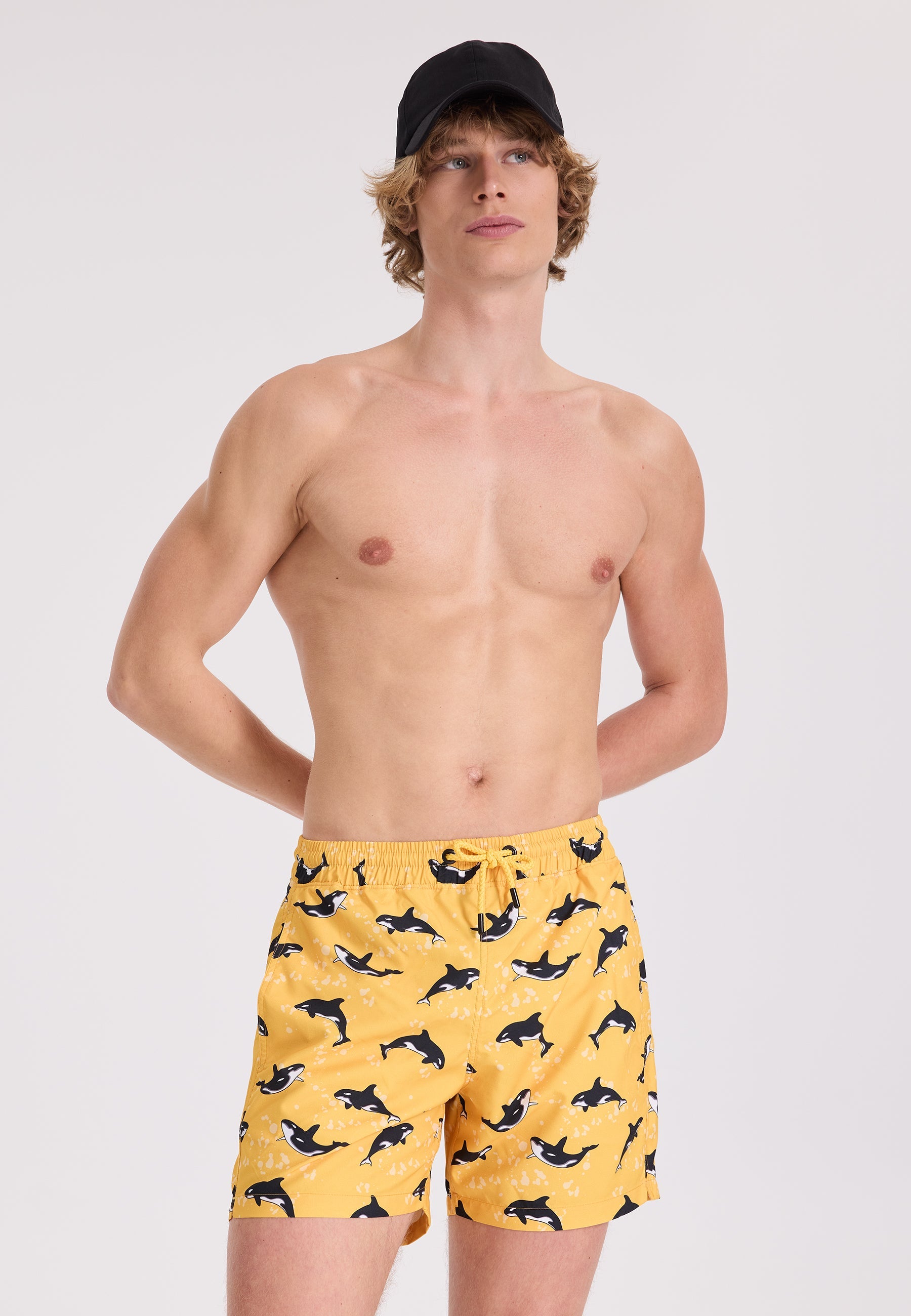 Sarı Balina Baskılı Regular Fit Erkek Deniz Şortu WMANIMAL - Swim Shorts - Westmark London EU(TR) Store Organik Pamuklu Sürdürülebilir Moda