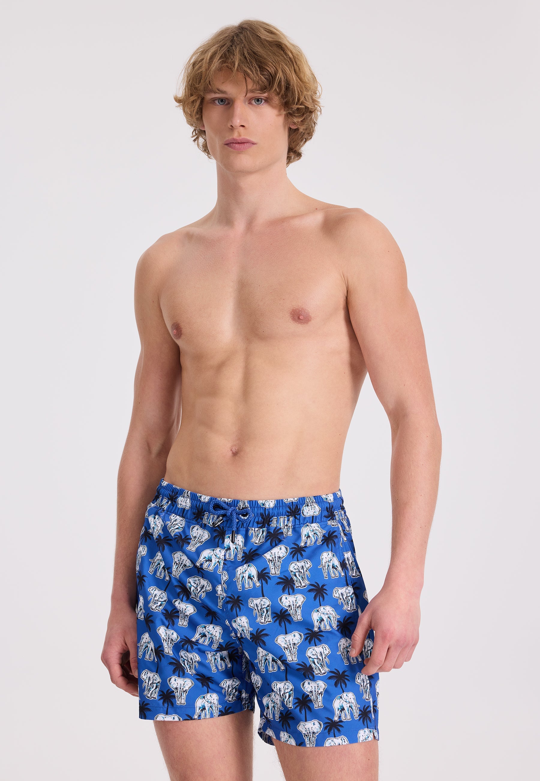 Mavi Fil Baskılı Regular Fit Erkek Deniz Şortu WMANIMAL - Swim Shorts - Westmark London EU(TR) Store Organik Pamuklu Sürdürülebilir Moda