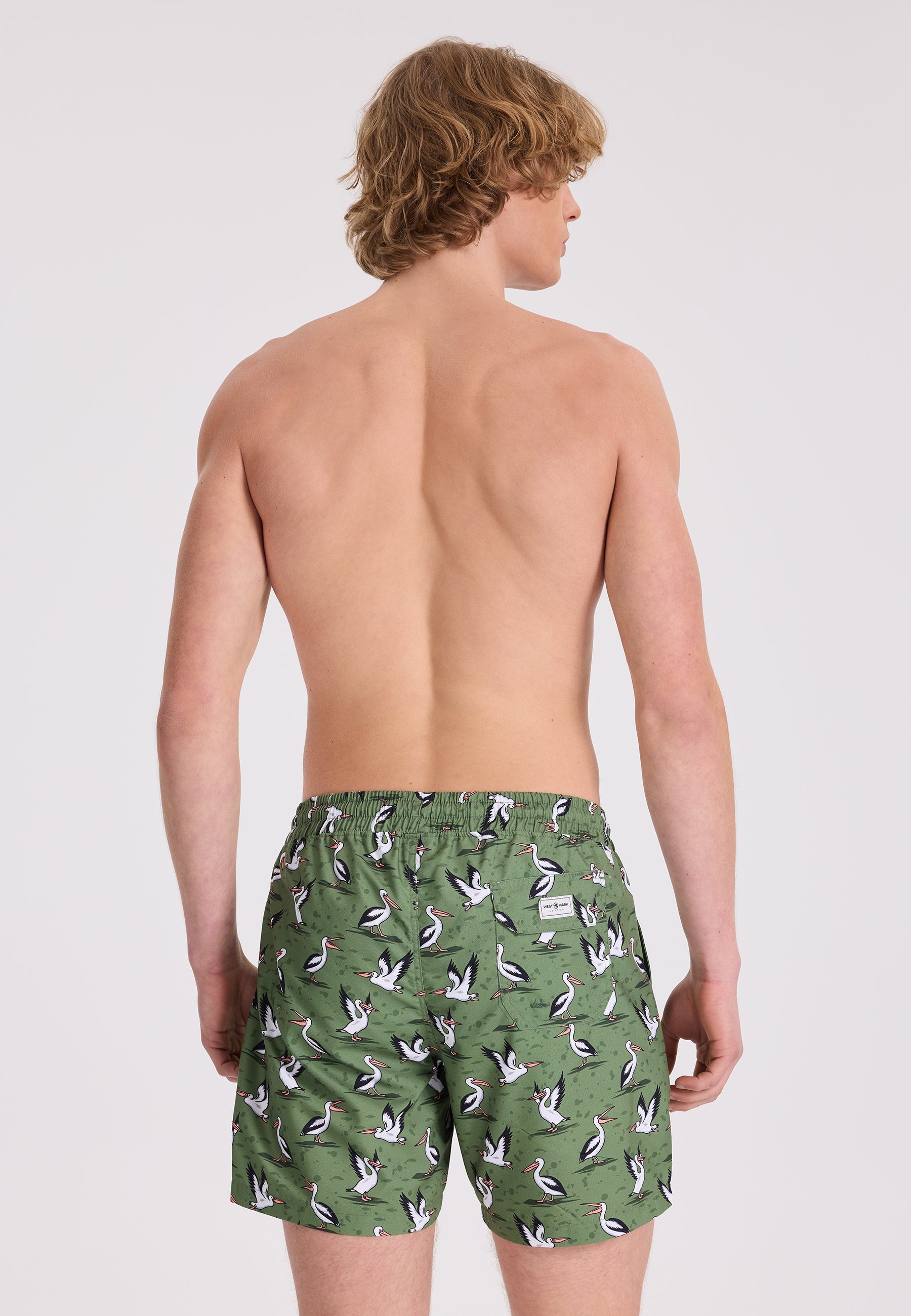 Yeşil Pelikan Baskılı Regular Fit Erkek Deniz Şortu WMANIMAL - Swim Shorts - Westmark London EU(TR) Store Organik Pamuklu Sürdürülebilir Moda