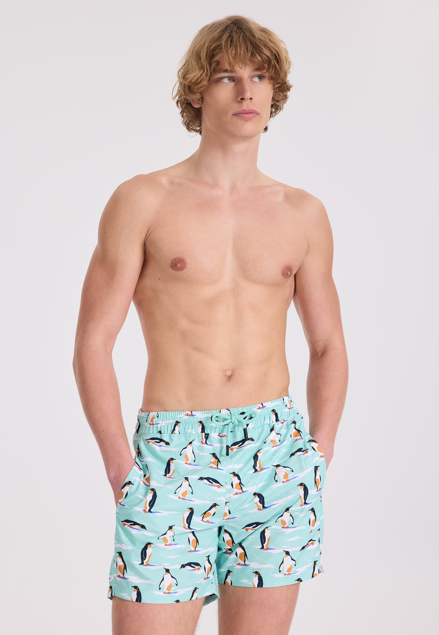 Mint Penguen Baskılı Regular Fit Erkek Deniz Şortu WMANIMAL - Swim Shorts - Westmark London EU(TR) Store Organik Pamuklu Sürdürülebilir Moda