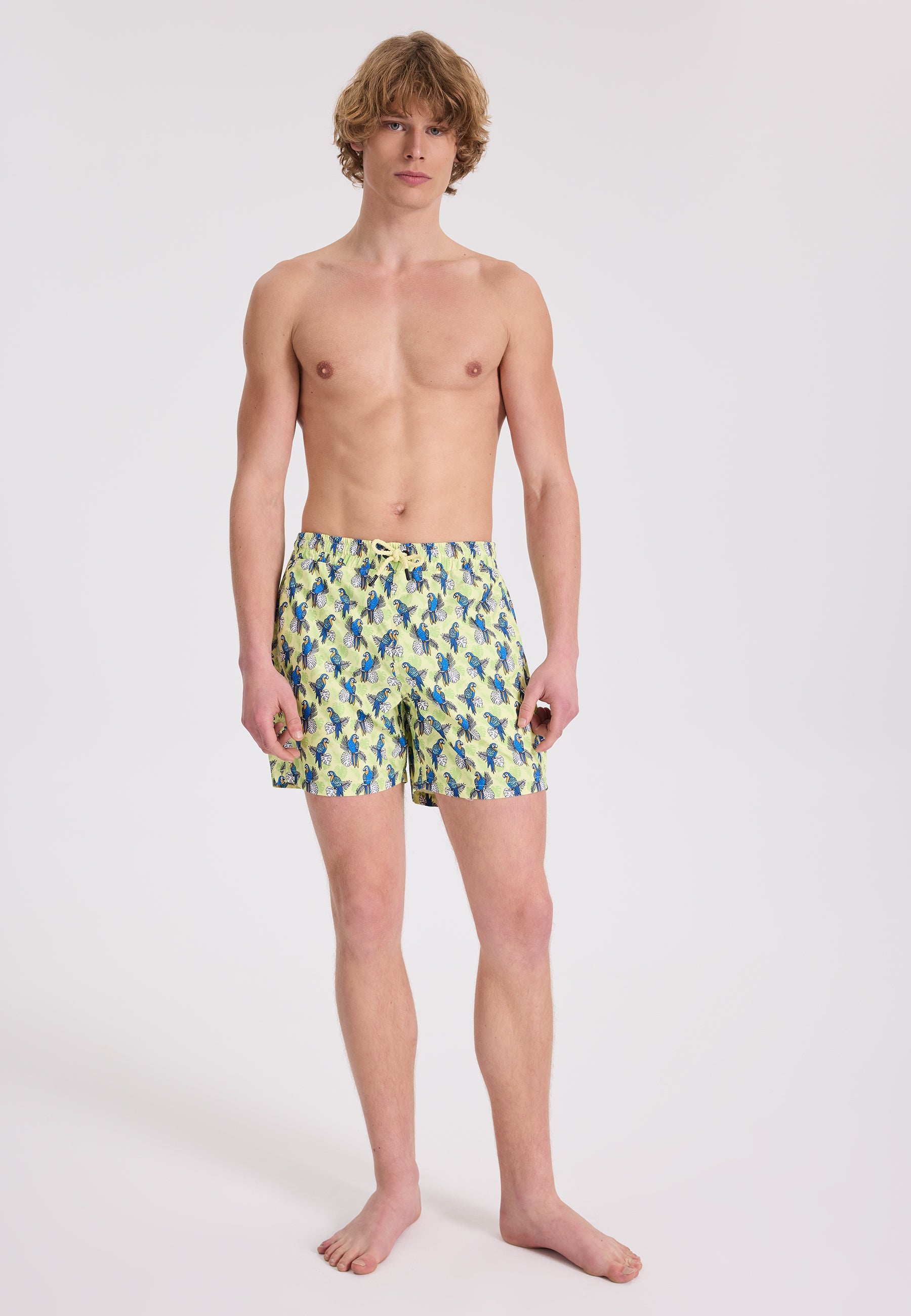 Yeşil Papağan Baskılı Regular Fit Erkek Deniz Şortu WMANIMAL - Swim Shorts - Westmark London EU(TR) Store Organik Pamuklu Sürdürülebilir Moda