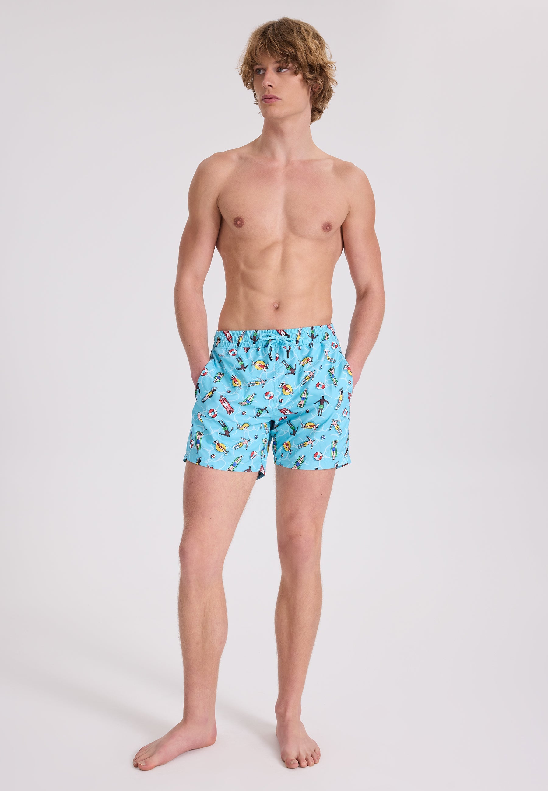 Mavi Havuz Baskılı Regular Fit Erkek Deniz Şortu WMICON - Swim Shorts - Westmark London EU(TR) Store Organik Pamuklu Sürdürülebilir Moda