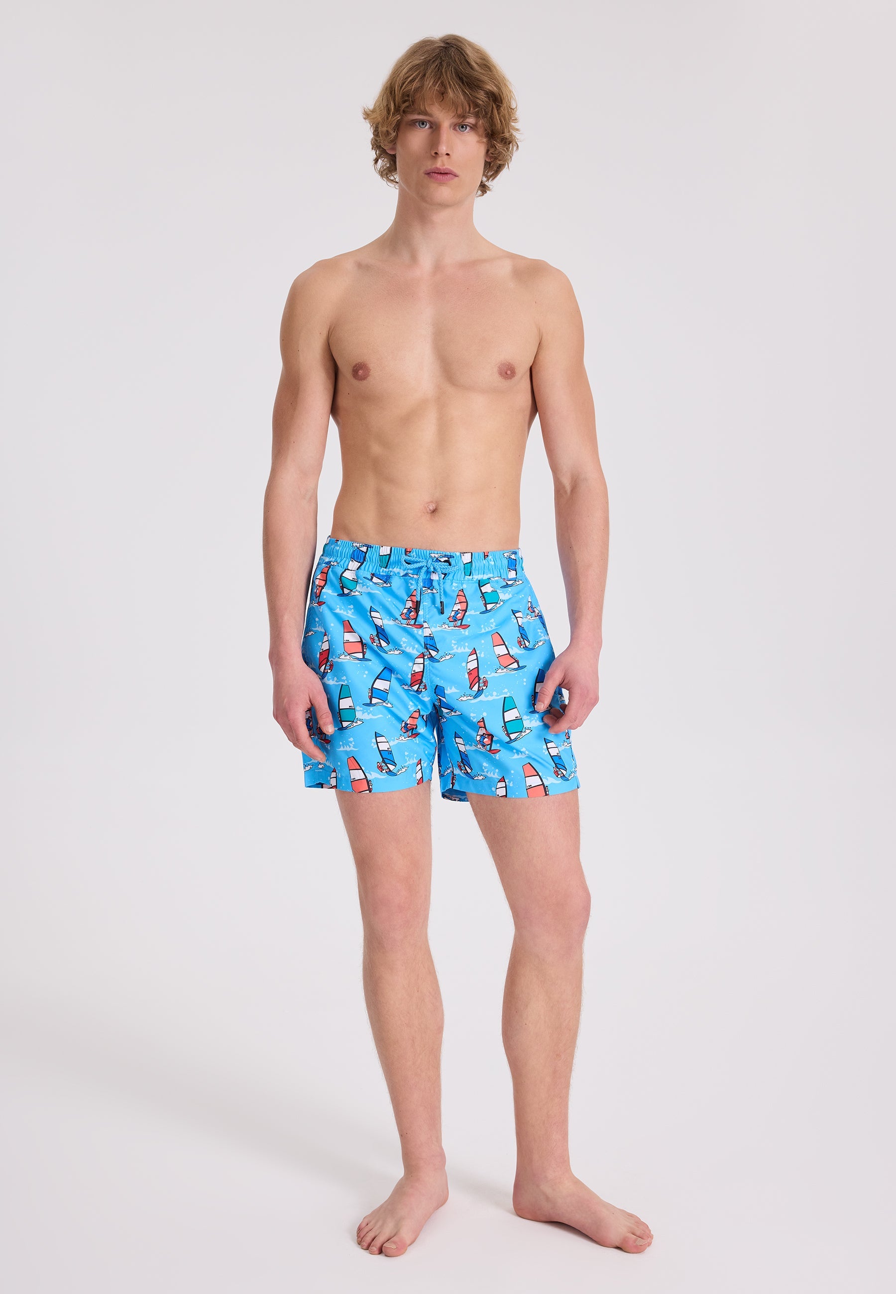 Mavi Sörfçü Baskılı Regular Fit Erkek Deniz Şortu WMICON - Swim Shorts - Westmark London EU(TR) Store Organik Pamuklu Sürdürülebilir Moda