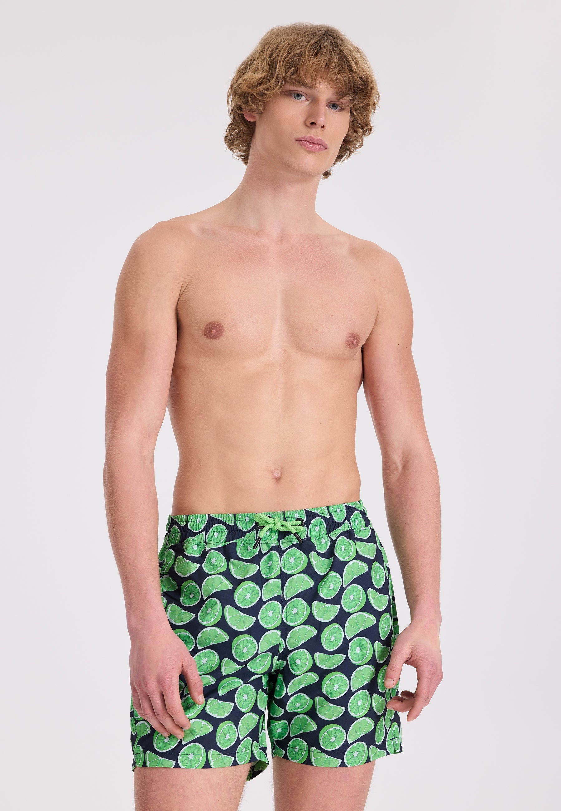 Yeşil Limon Baskılı Regular Fit Erkek Deniz Şortu WMSTRIPE - Swim Shorts - Westmark London EU(TR) Store Organik Pamuklu Sürdürülebilir Moda