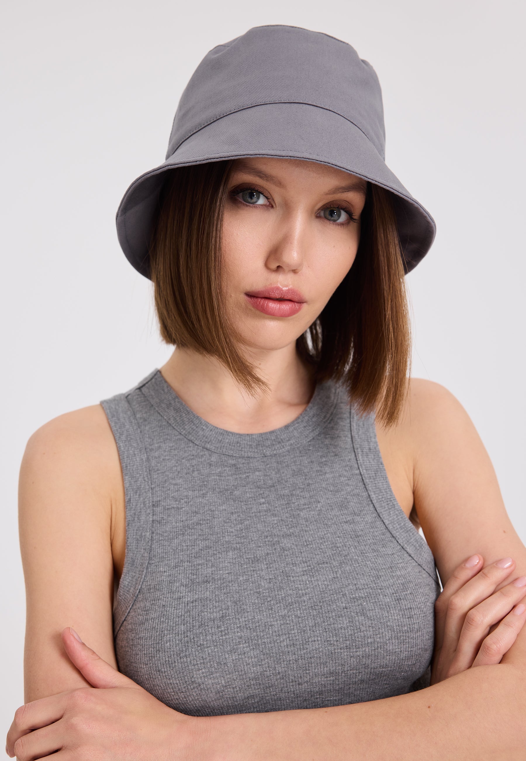 Gri Pamuklu Bucket Şapka WMBOBBY - Hat - Westmark London EU(TR) Store Organik Pamuklu Sürdürülebilir Moda