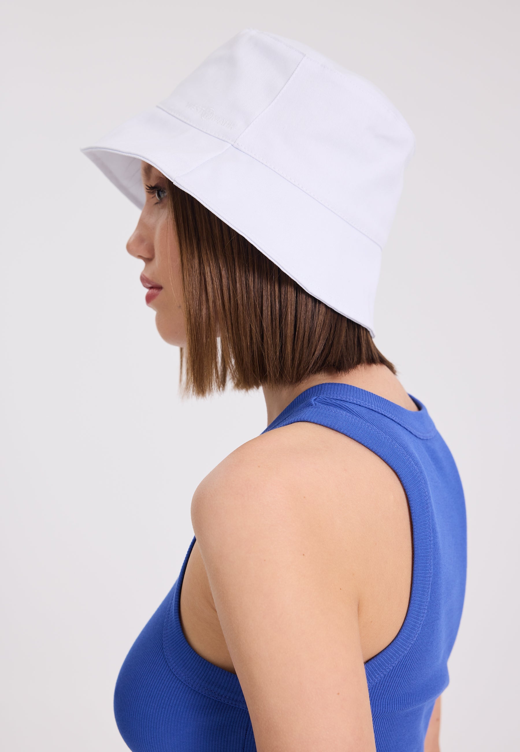 Beyaz Pamuklu Bucket Şapka WMBOBBY - Hat - Westmark London EU(TR) Store Organik Pamuklu Sürdürülebilir Moda