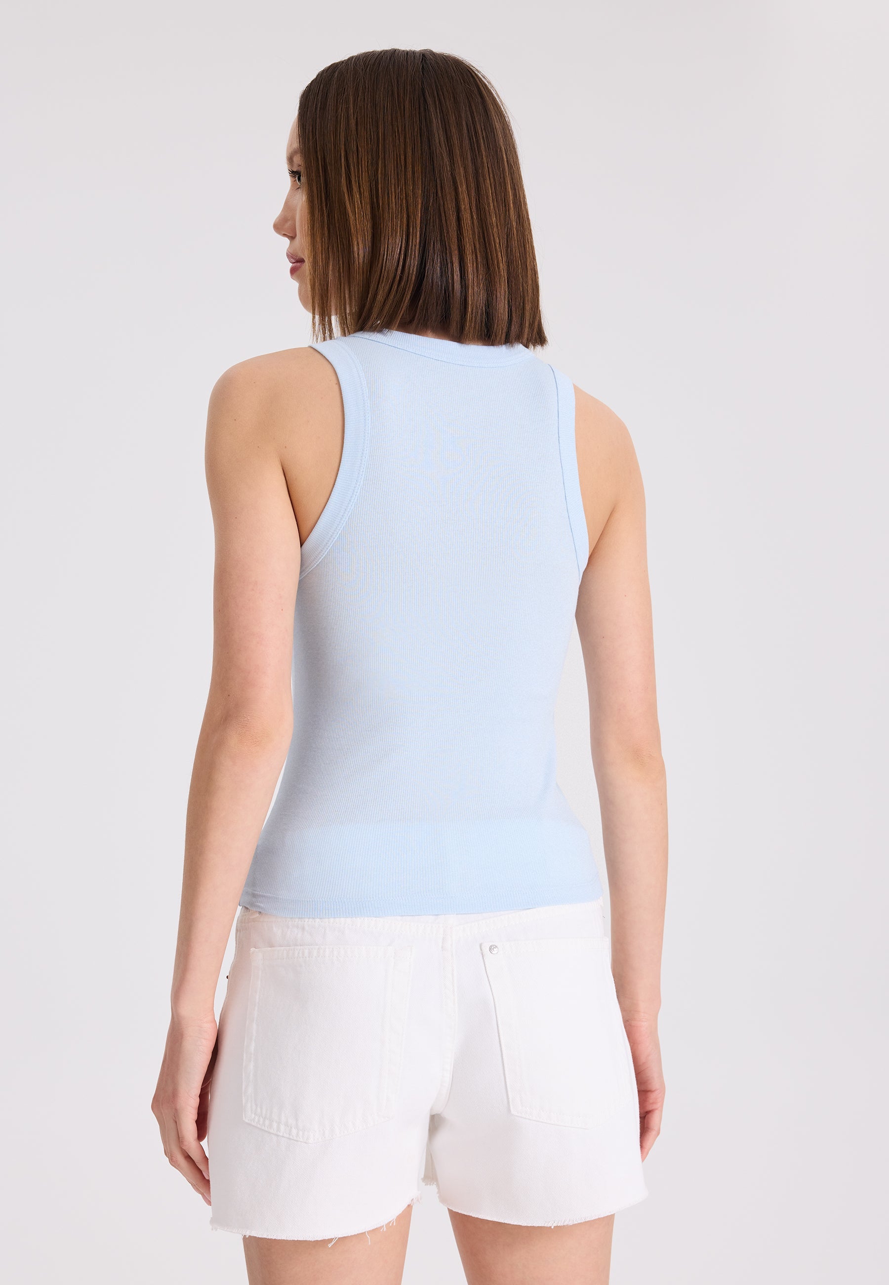 2’li Mavi Bisiklet Yaka Pamuk Elastan Karışımı Kadın Kolsuz T-Shirt WMCLARA RIB TANK TOP - Underwear - Westmark London EU(TR) Store Organik Pamuklu Sürdürülebilir Moda