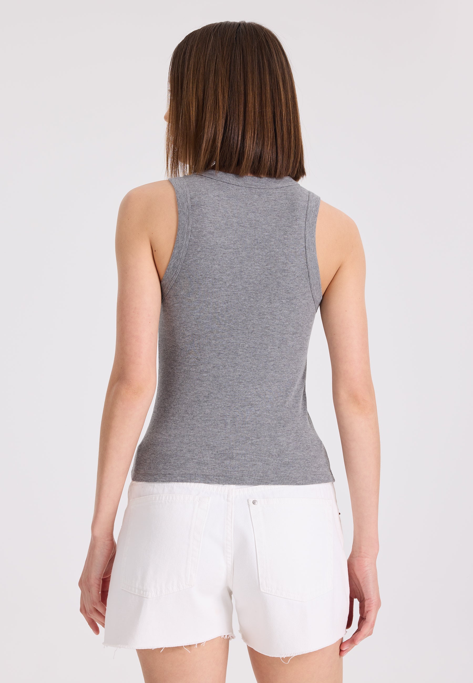 2’li Pembe, Gri Bisiklet Yaka Pamuk Elastan Karışımı Kadın Kolsuz T-Shirt WMCLARA RIB TANK TOP - Underwear - Westmark London EU(TR) Store Organik Pamuklu Sürdürülebilir Moda