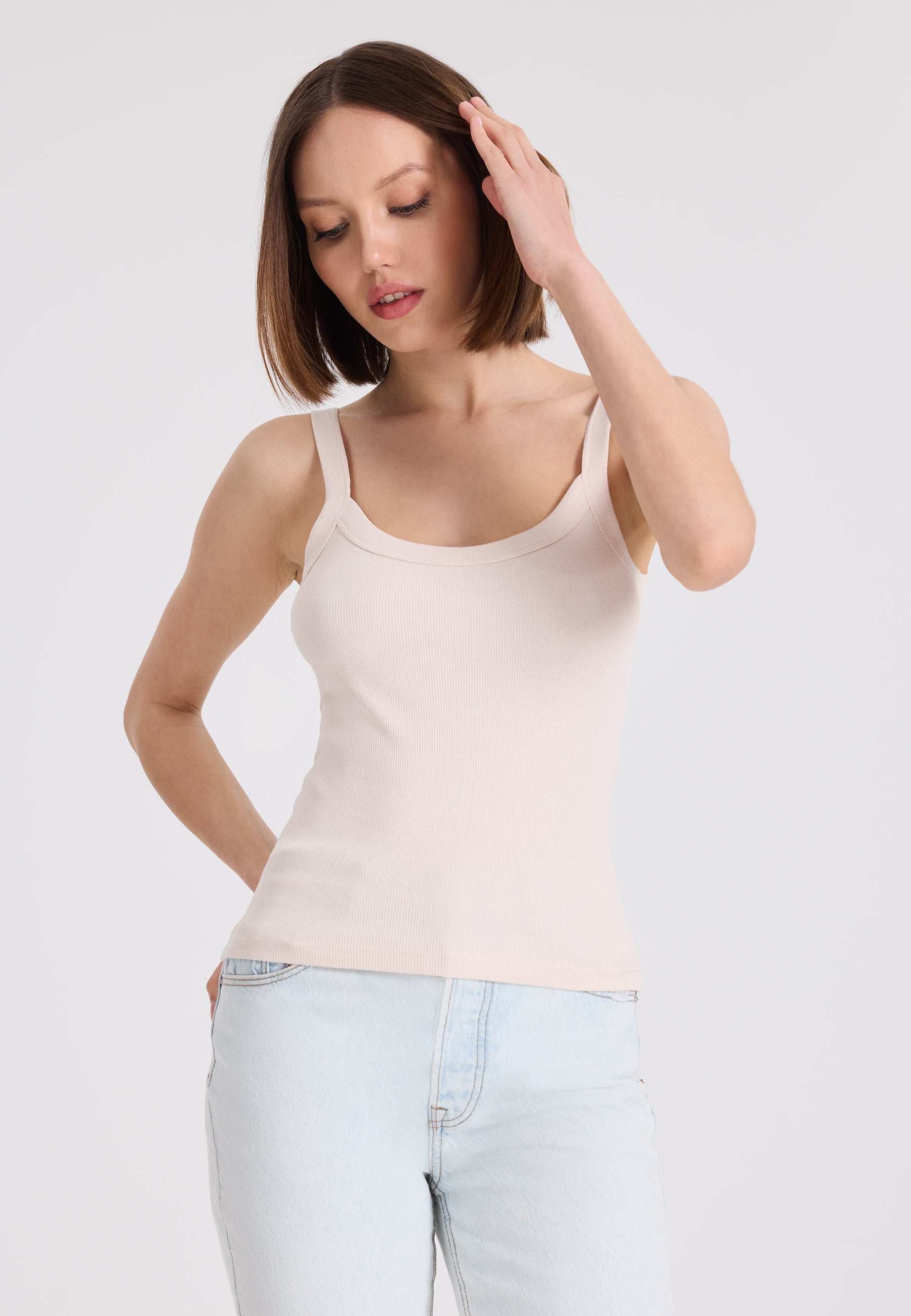 2’li Bordo, Ekru Pamuk Elastan Karışımı İp Askılı Kadın Top WMIVY RIB - Underwear - Westmark London EU(TR) Store Organik Pamuklu Sürdürülebilir Moda